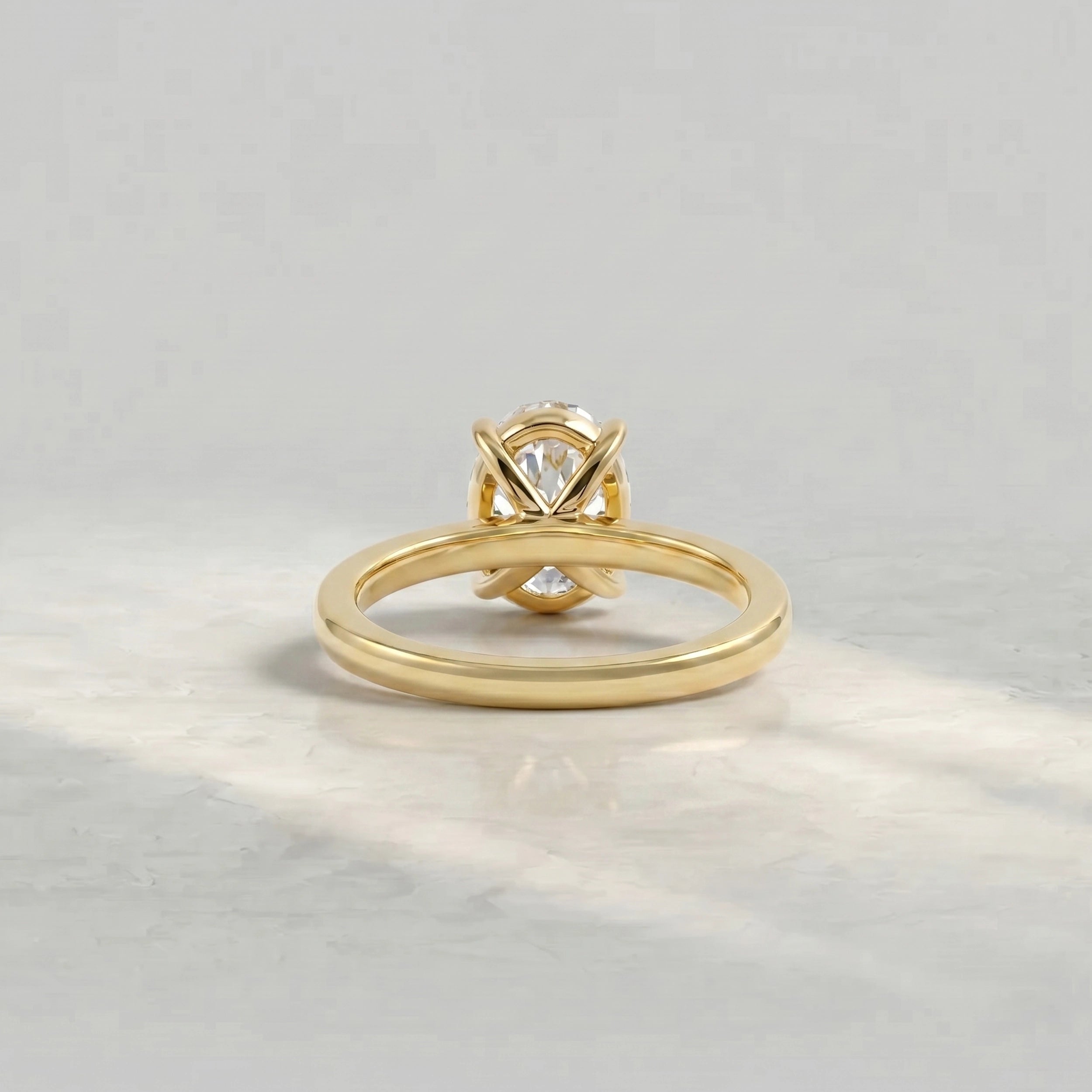 Oval Cut Solitaire Diamond Engagement Ring Rings