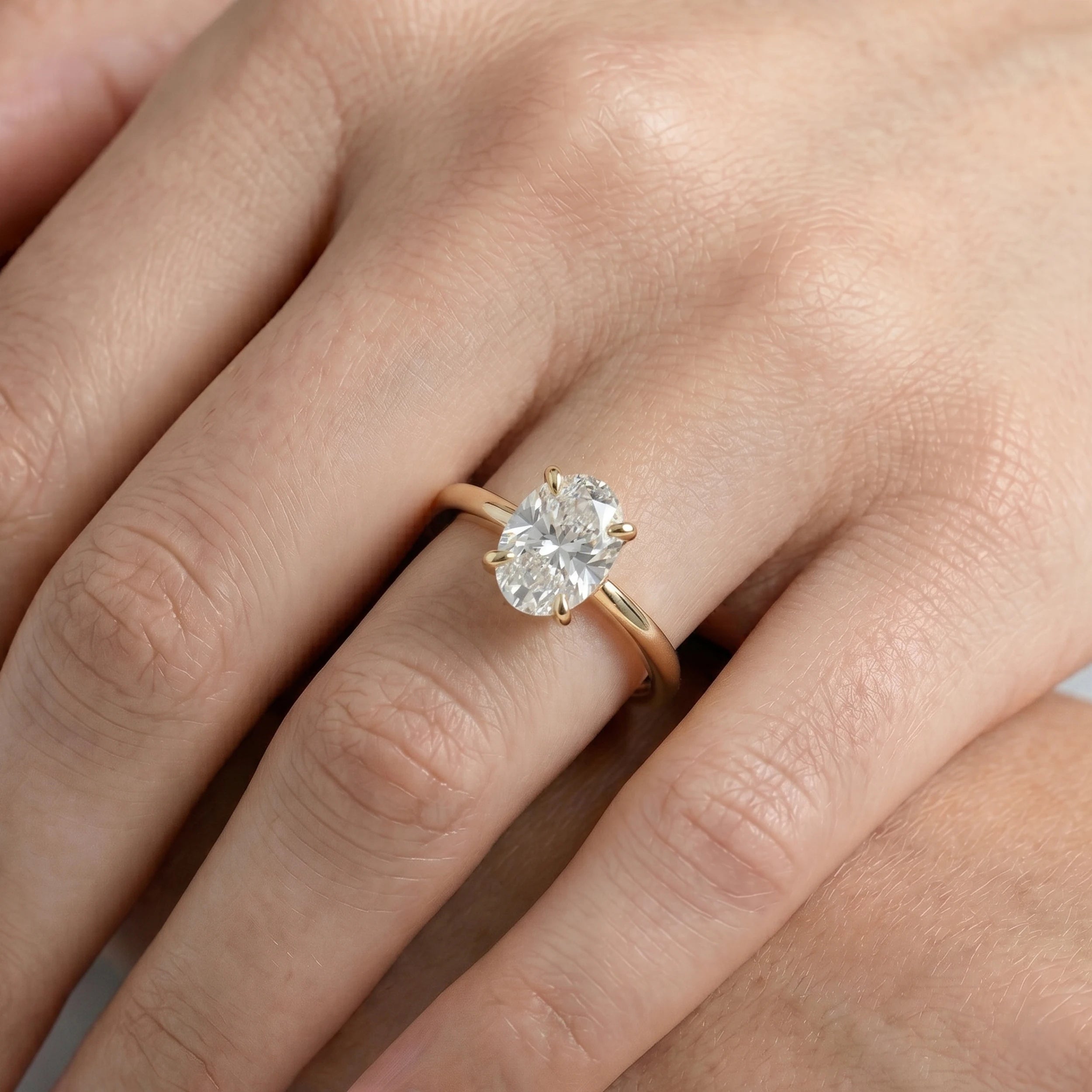 Oval Cut Solitaire Diamond Engagement Ring Rings