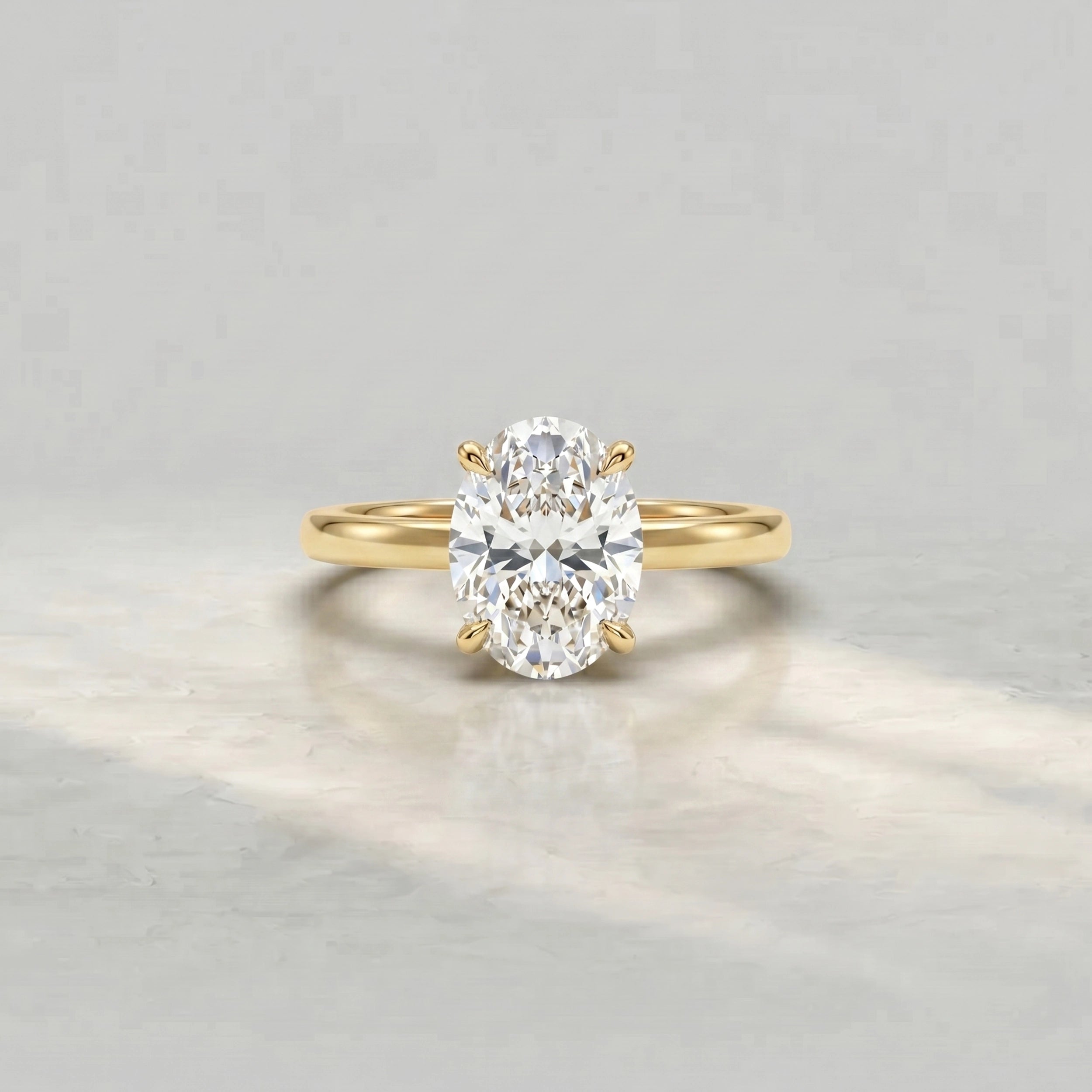 Oval Cut Solitaire Diamond Engagement Ring Rings