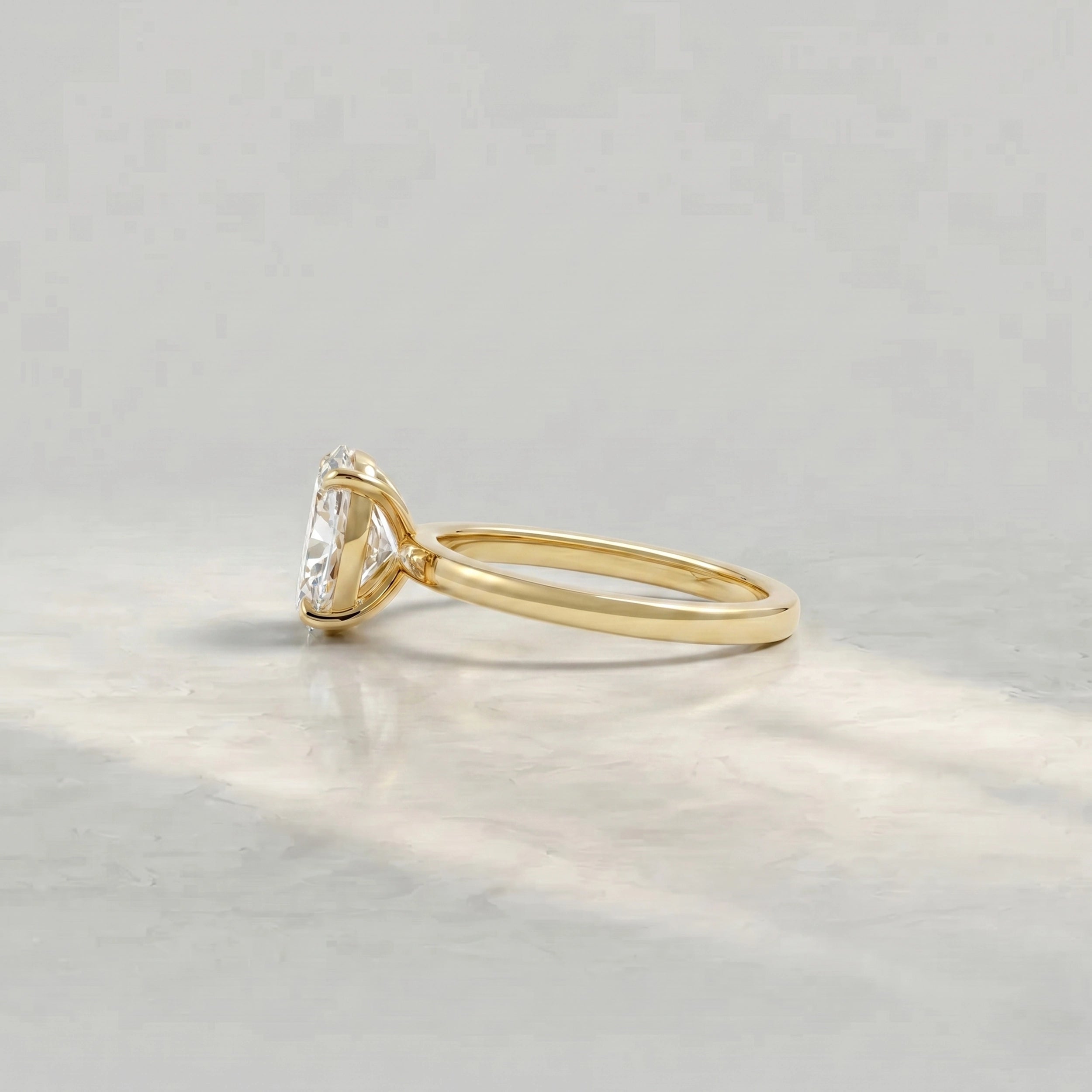 Oval Cut Solitaire Diamond Engagement Ring Rings