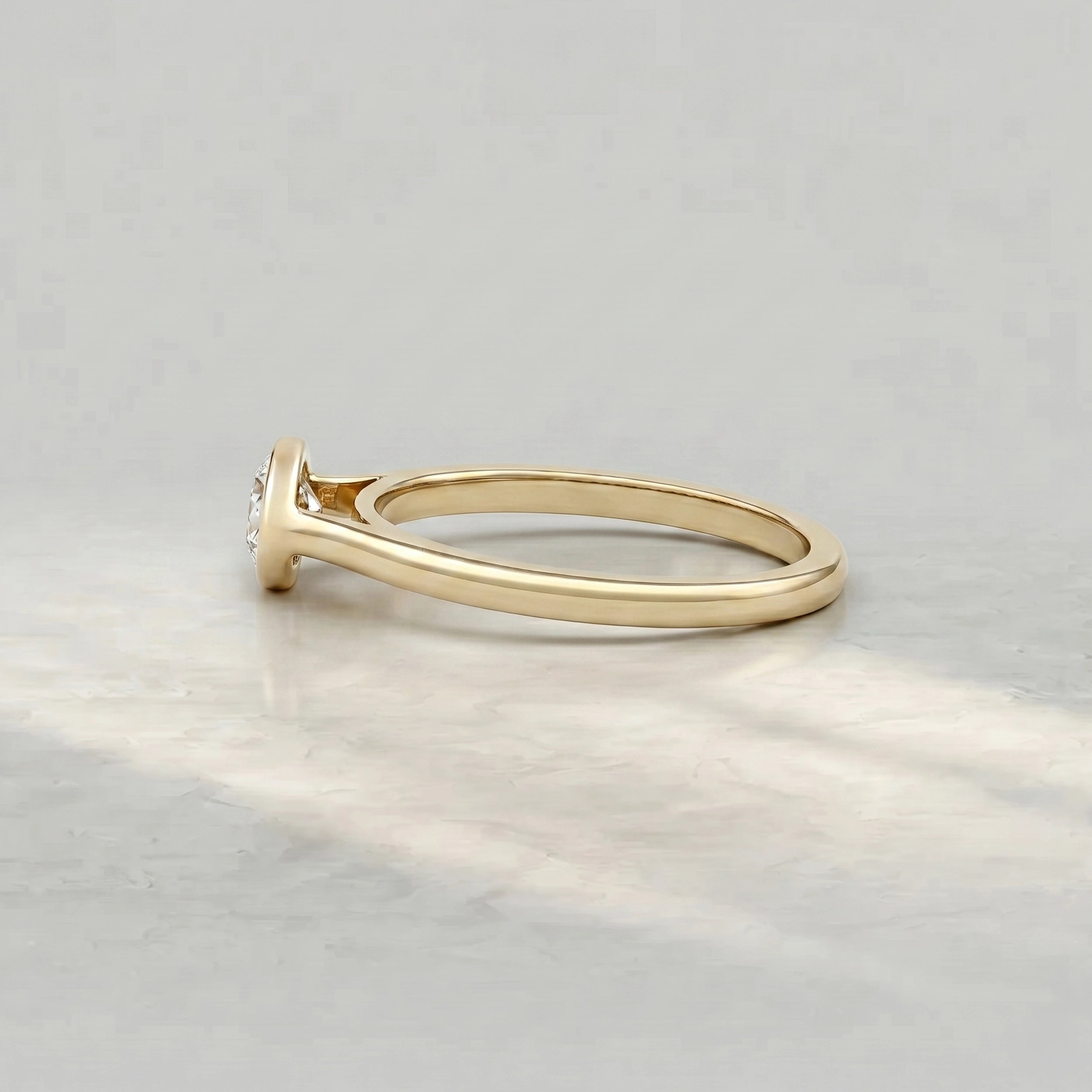 East West Oval Lab Diamond Bezel Set Ring Rings