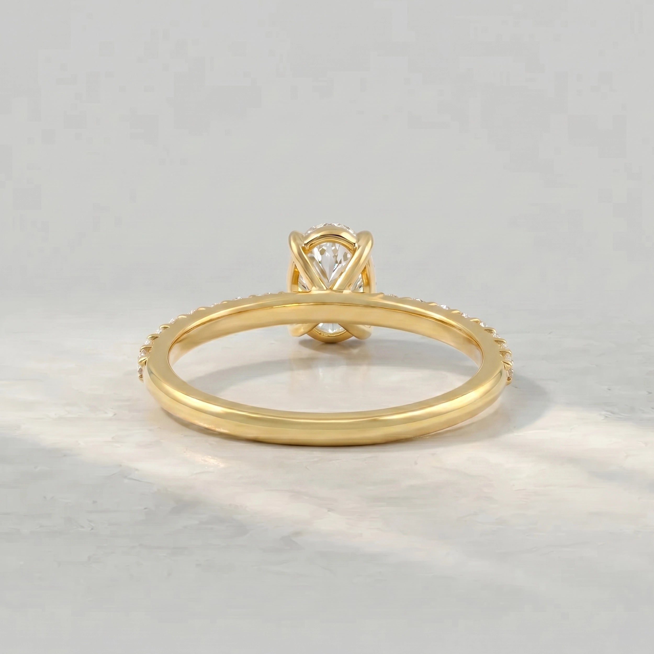 Oval Cut Diamond Solitaire Accent Ring Rings
