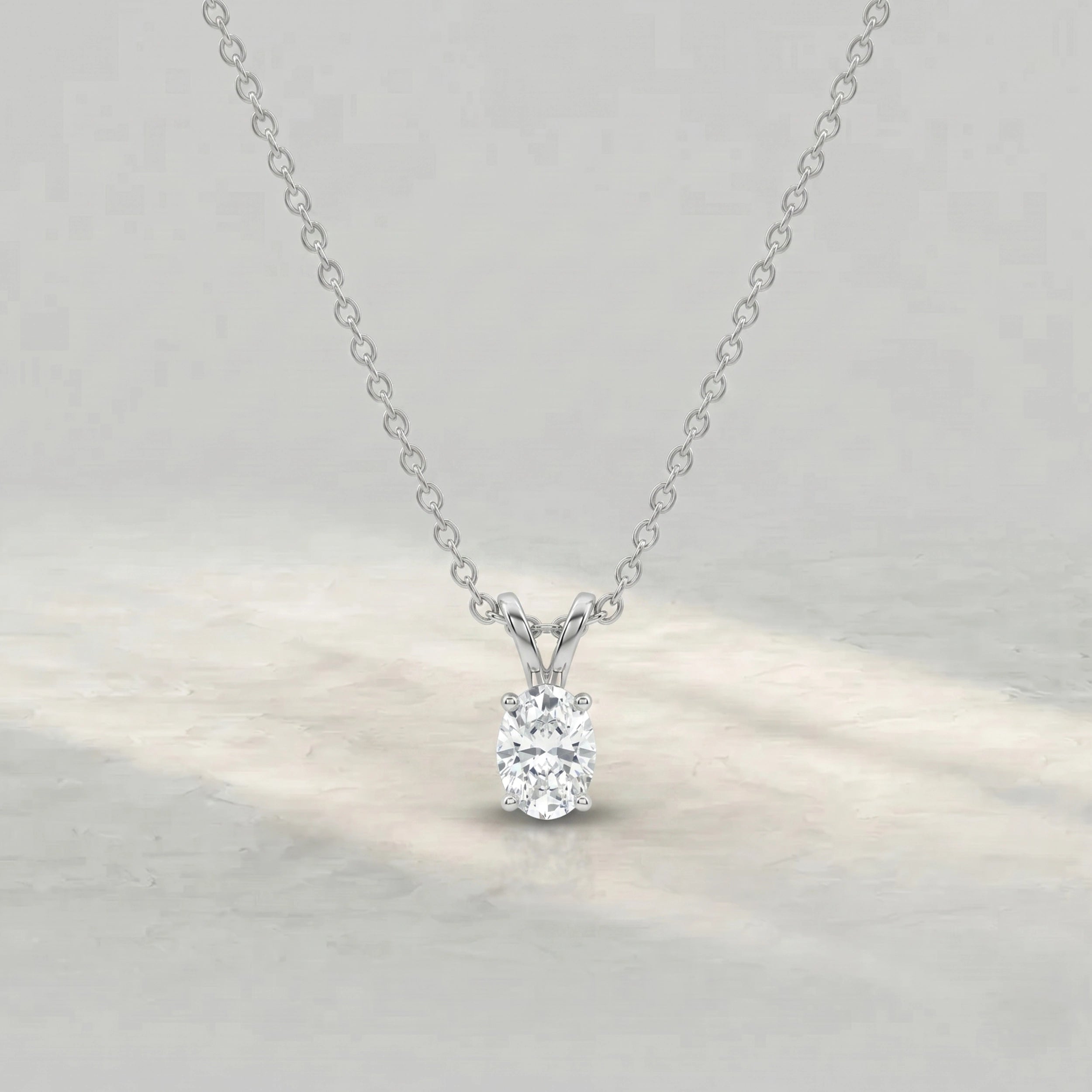 Oval Lab Grown Diamond Bail Pendant Pendant