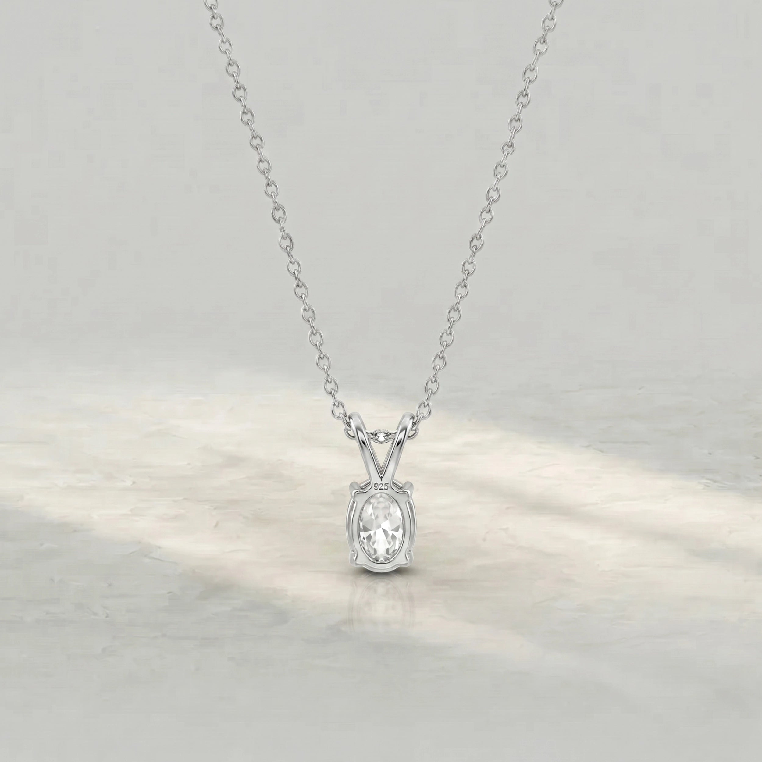 Oval Lab Grown Diamond Bail Pendant Pendant