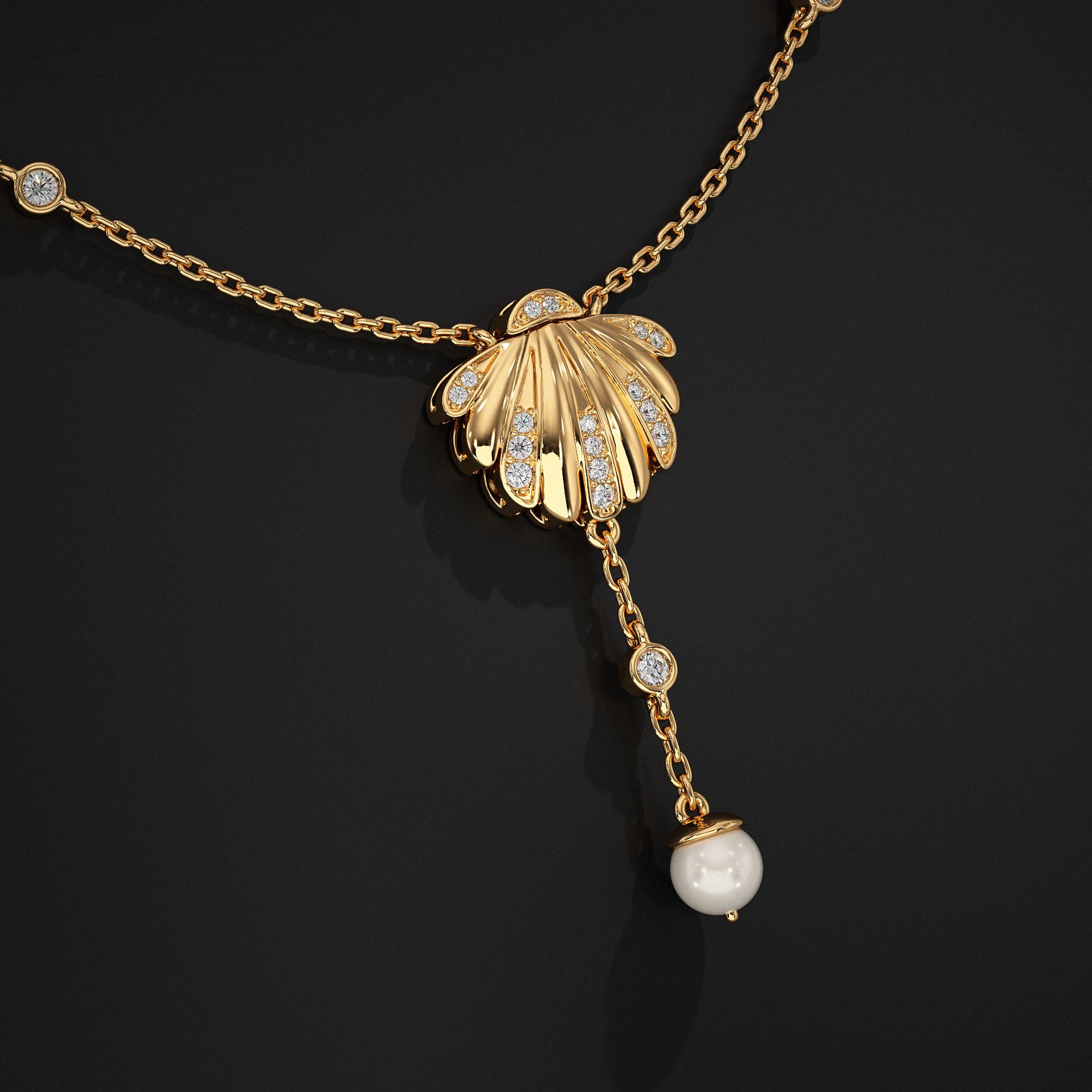 Oyster Pearl Gemstone Necklace Pendant
