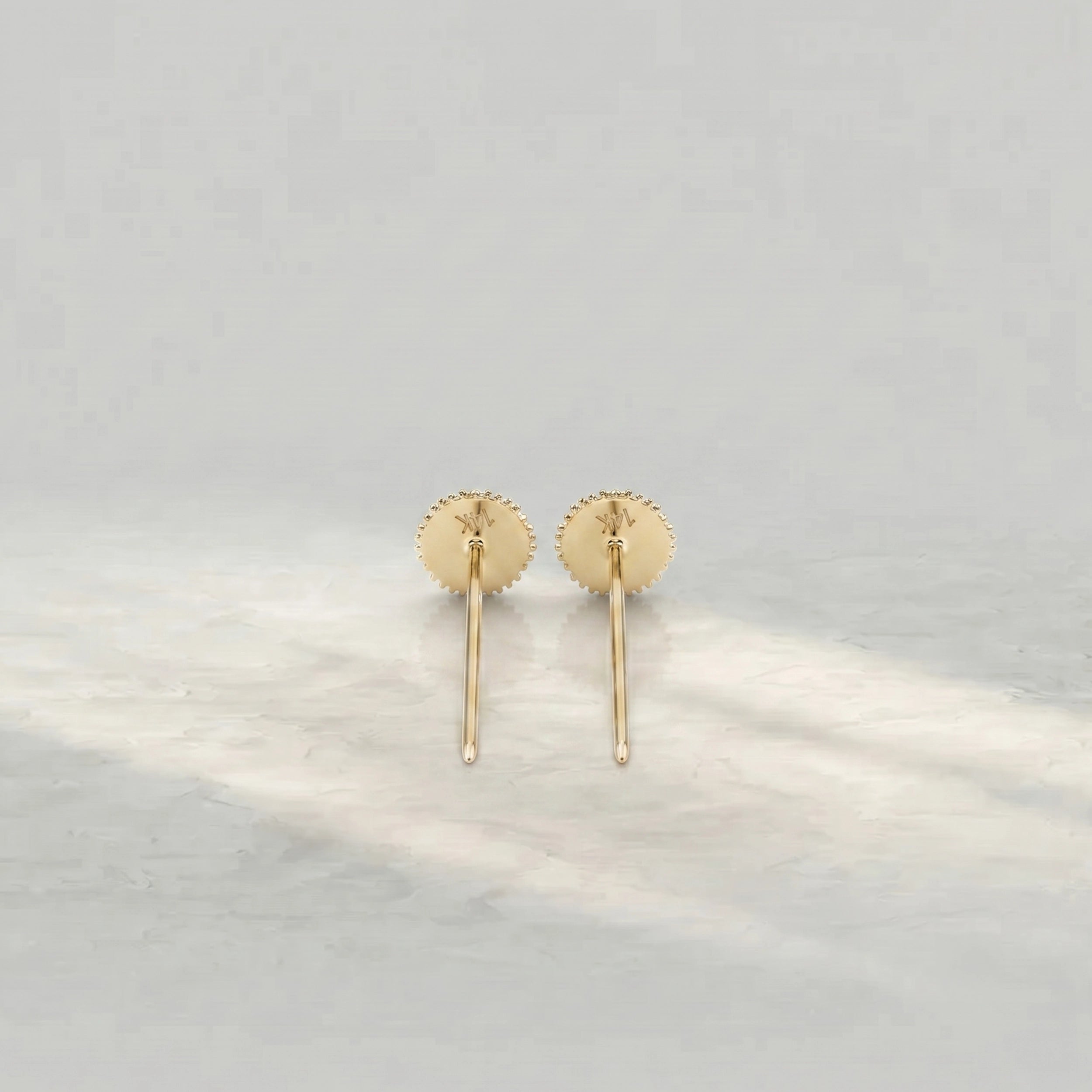 Round Diamond Cluster Stud Earrings