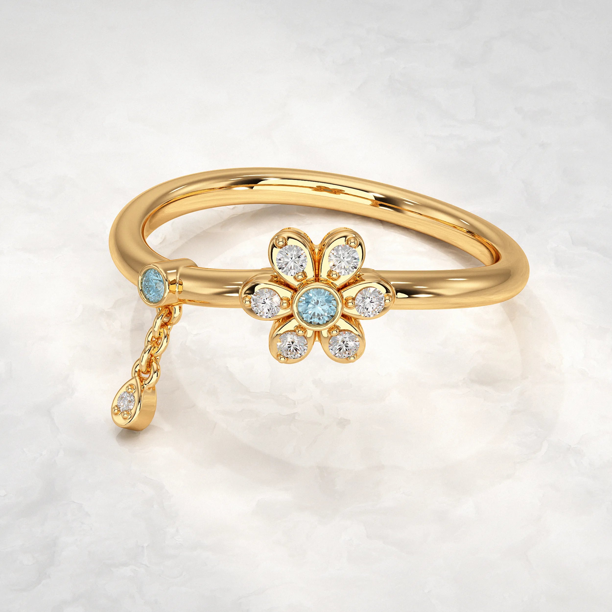 Daisy Flower Dainty Ring Rings