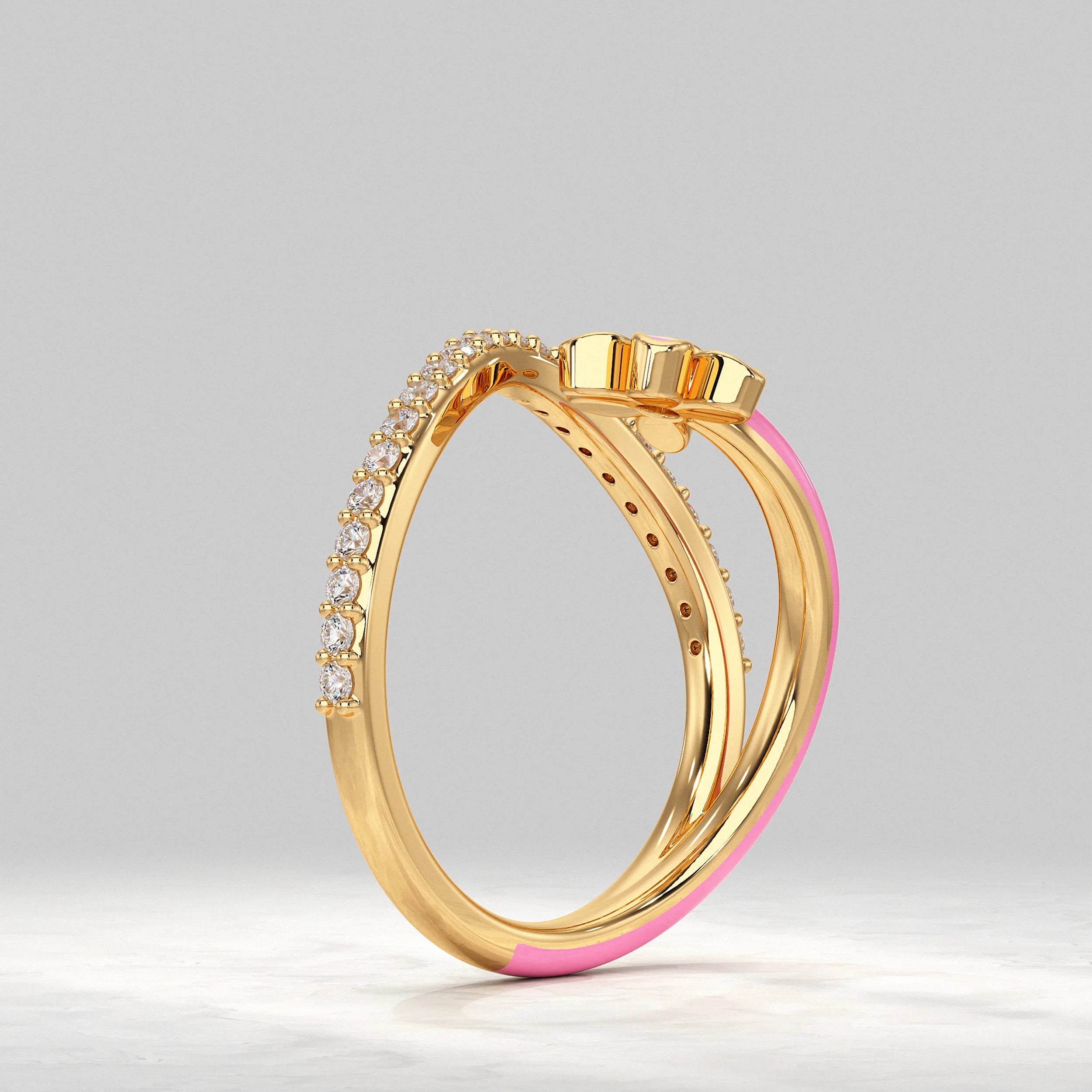 Bloom Floral Round Cut Diamond Ring Rings