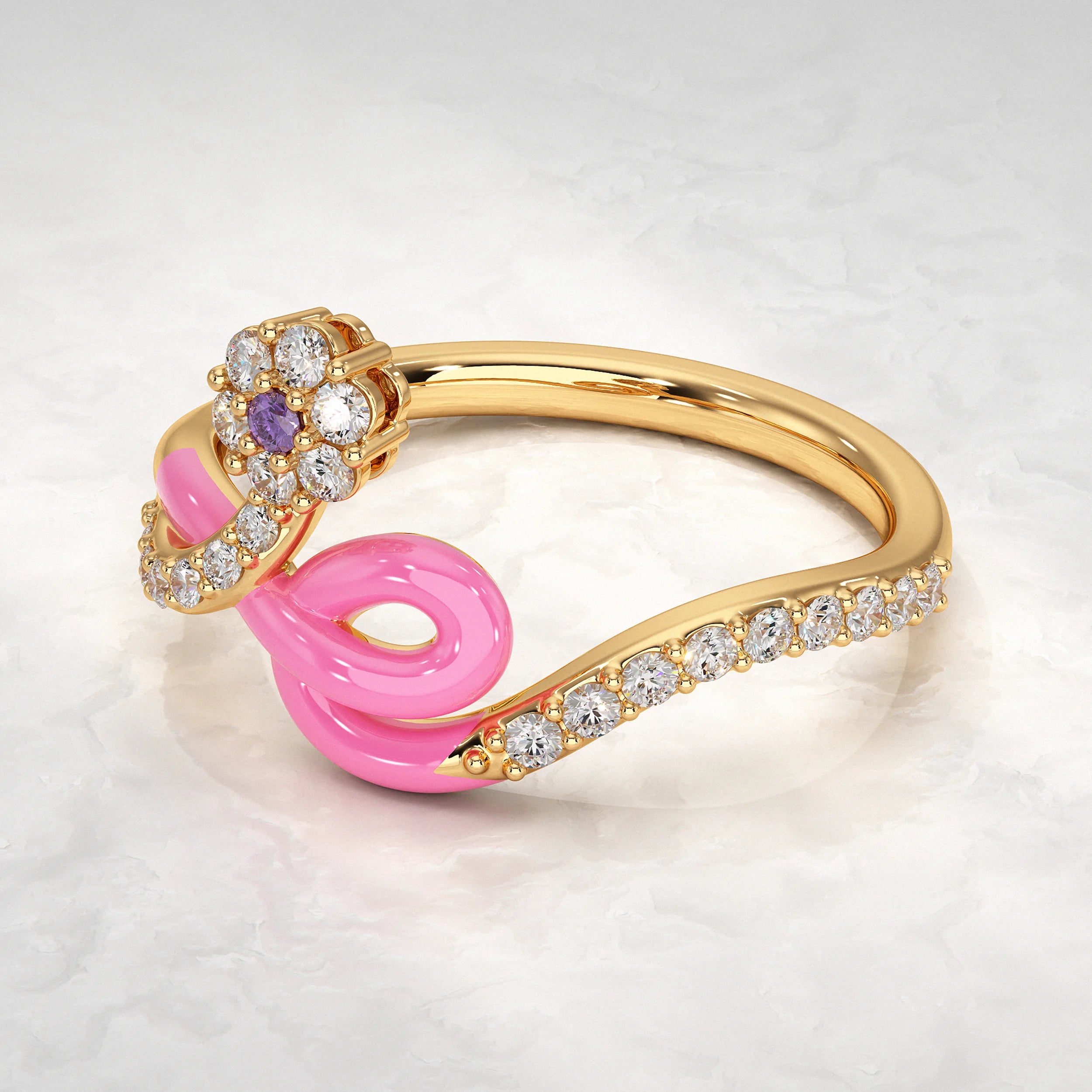 Eternal Bloom Lab Diamond Floral Ring Rings