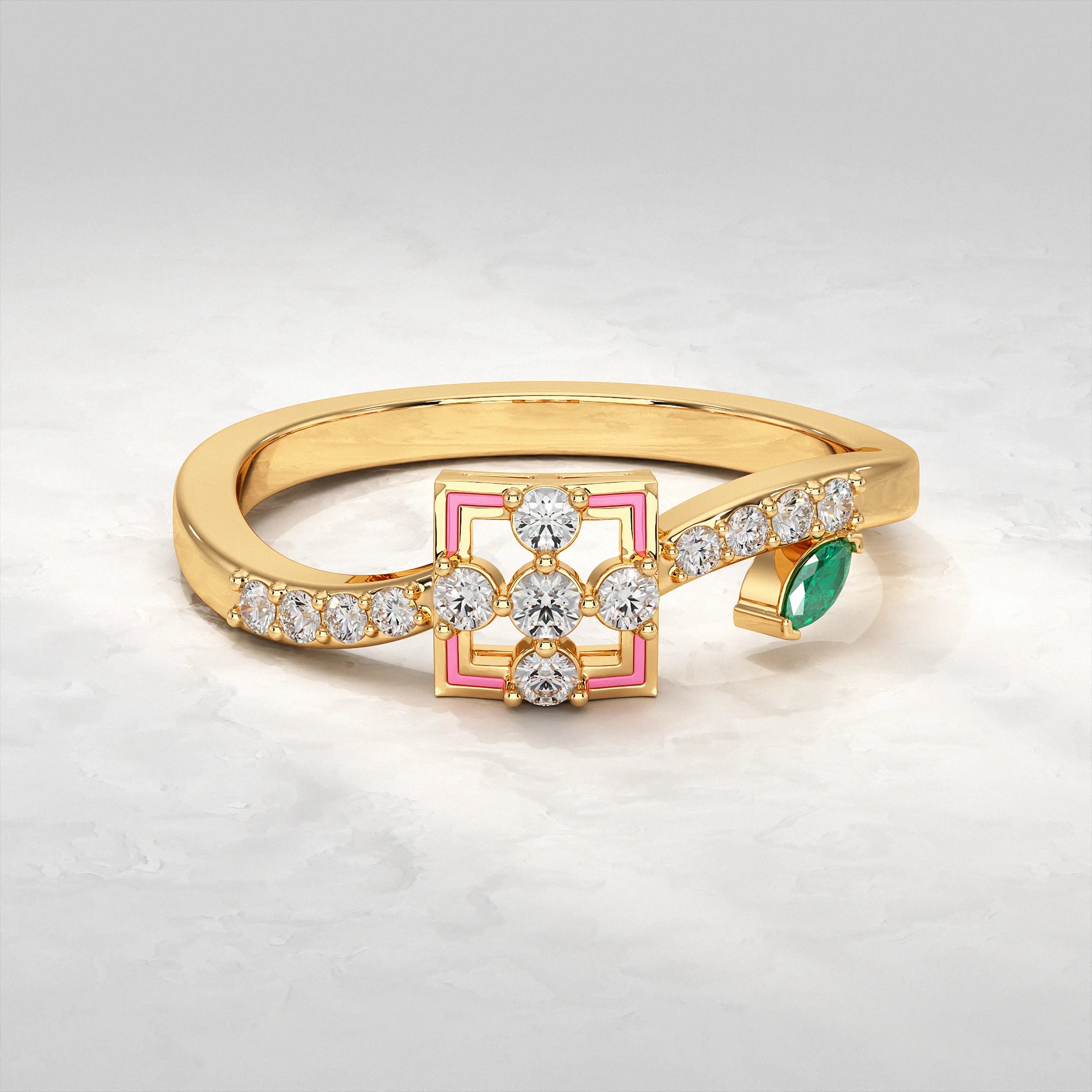 Accent Round Lab Diamond Ring Rings