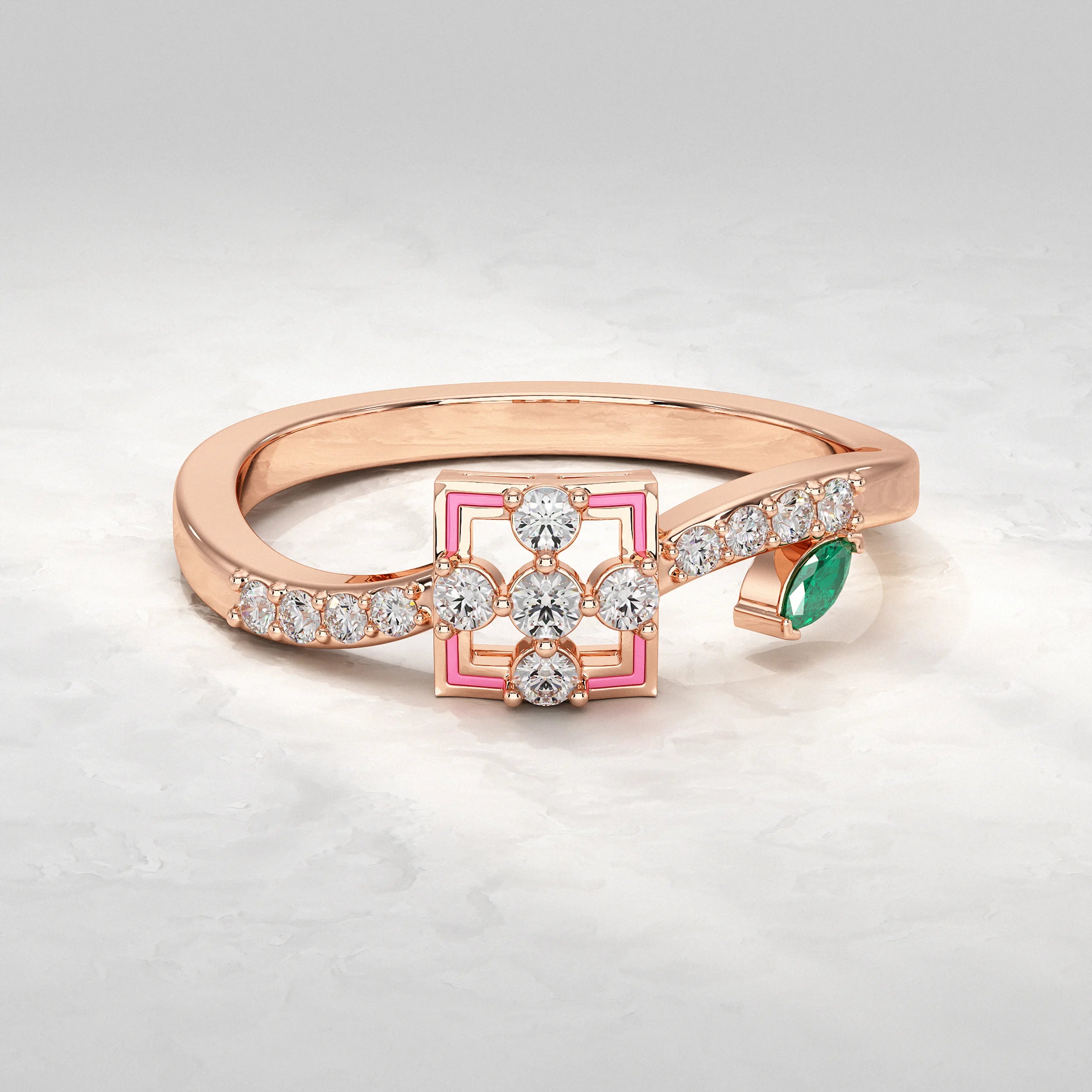 Accent Round Lab Diamond Ring Rings