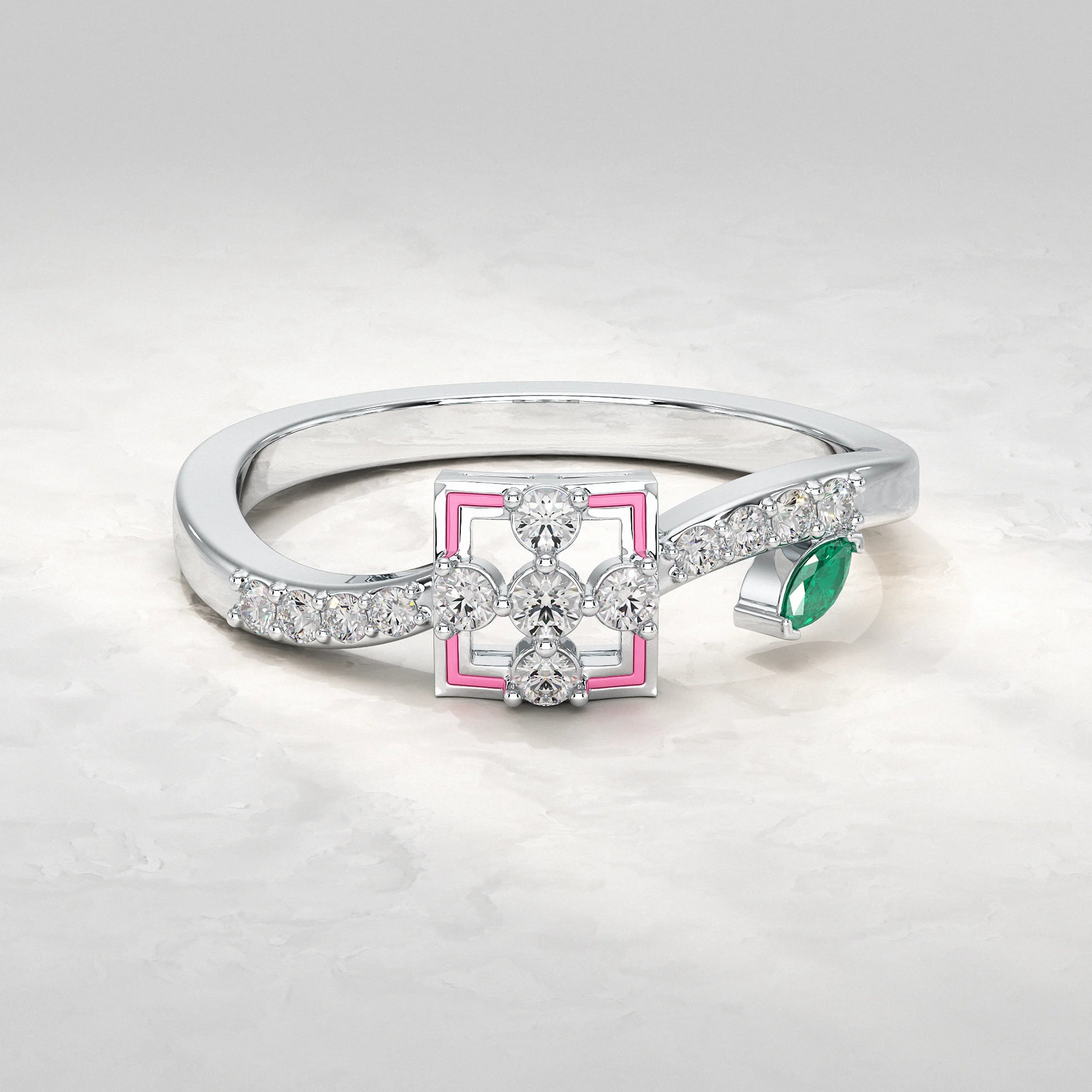 Accent Round Lab Diamond Ring Rings