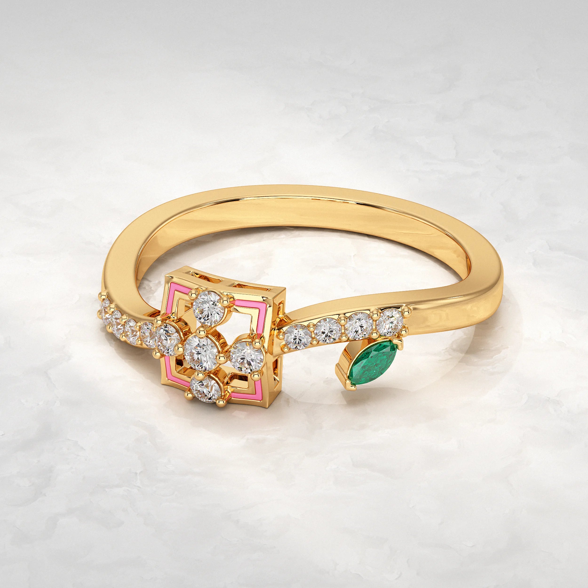 Accent Round Lab Diamond Ring Rings