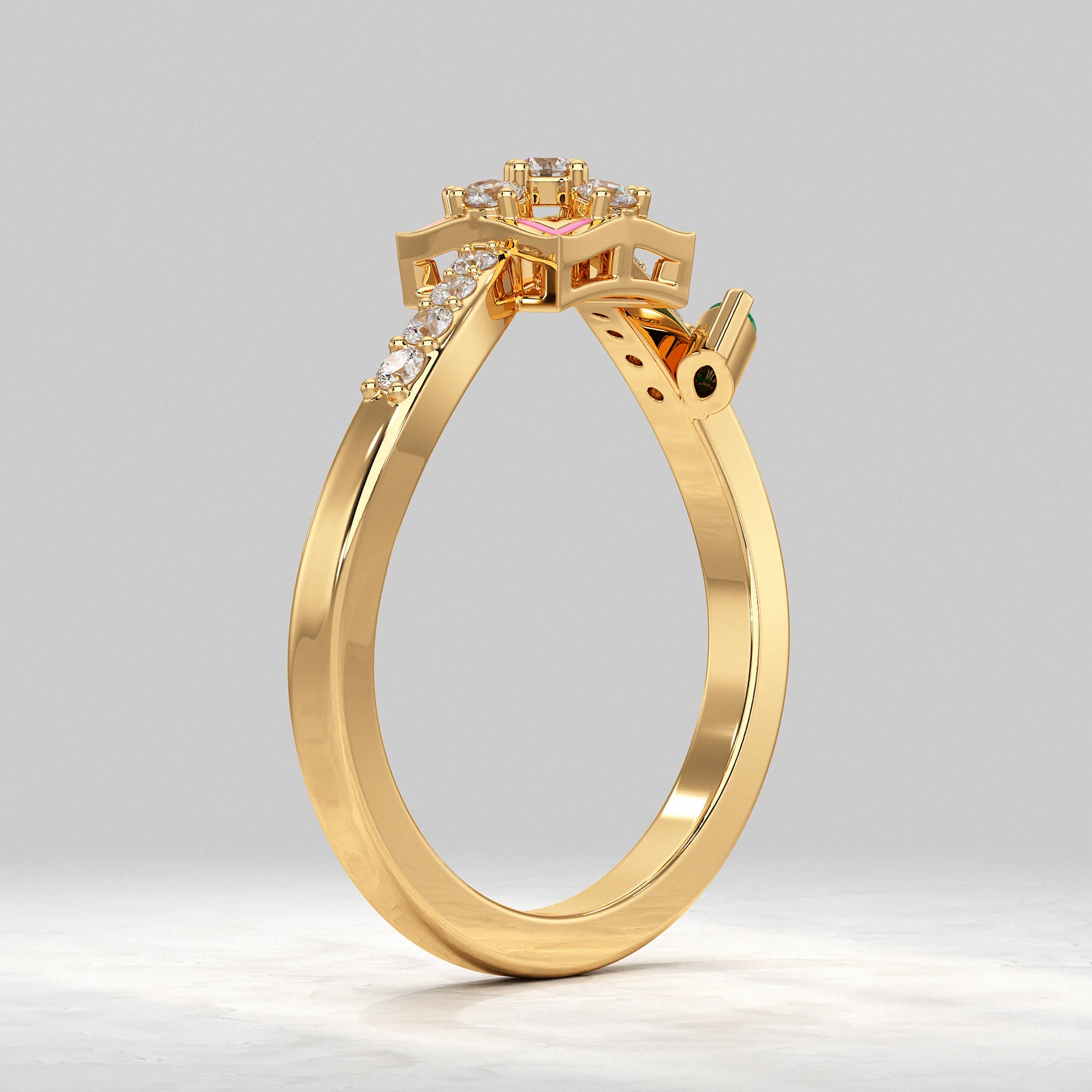 Accent Round Lab Diamond Ring Rings