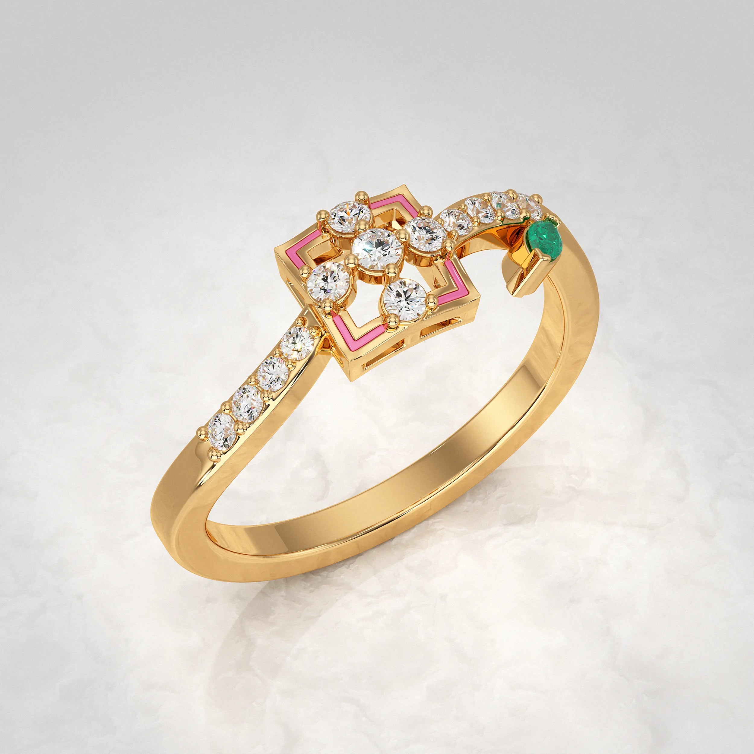 Accent Round Lab Diamond Ring Rings