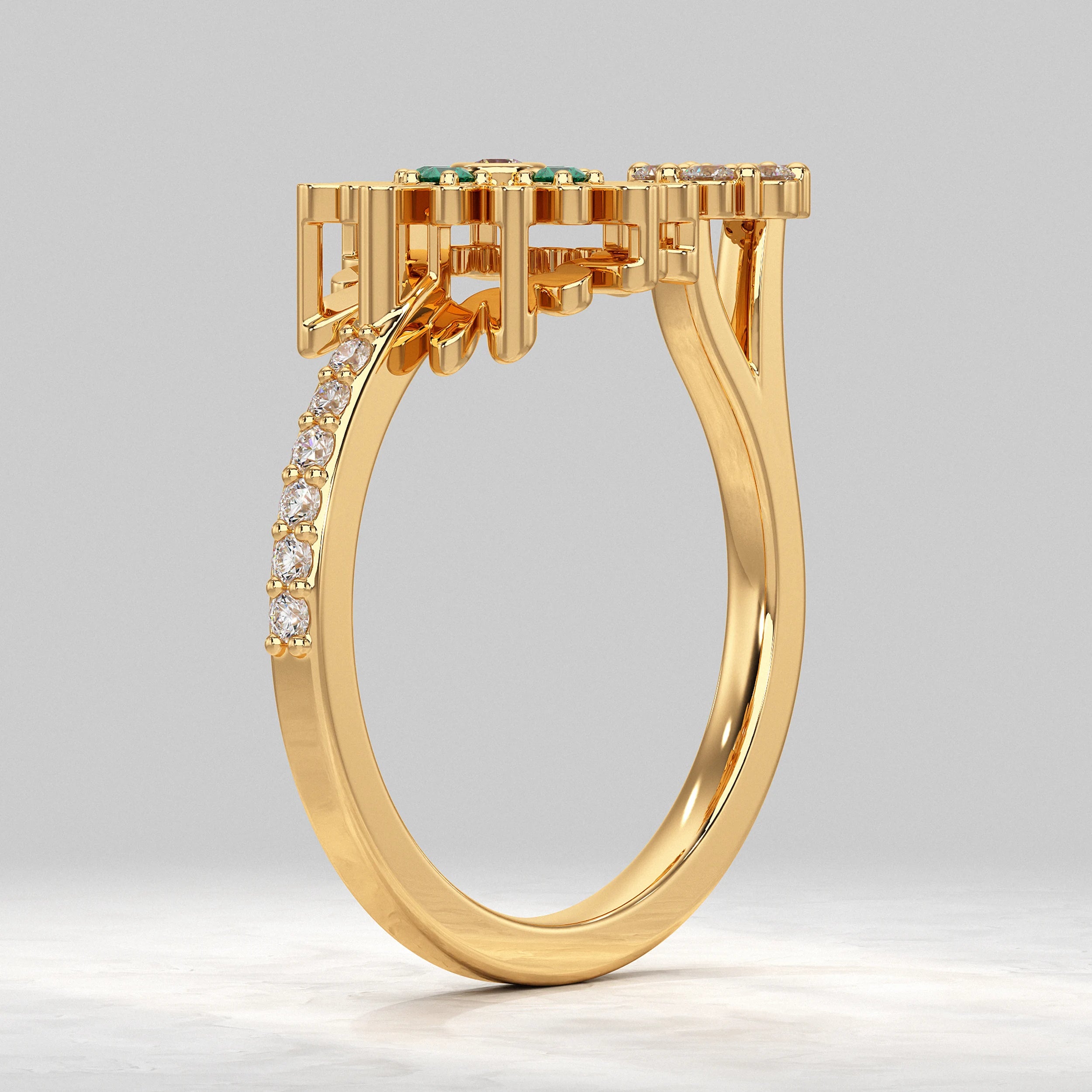 Bloom Duet Twin Blossom Diamond Ring Rings