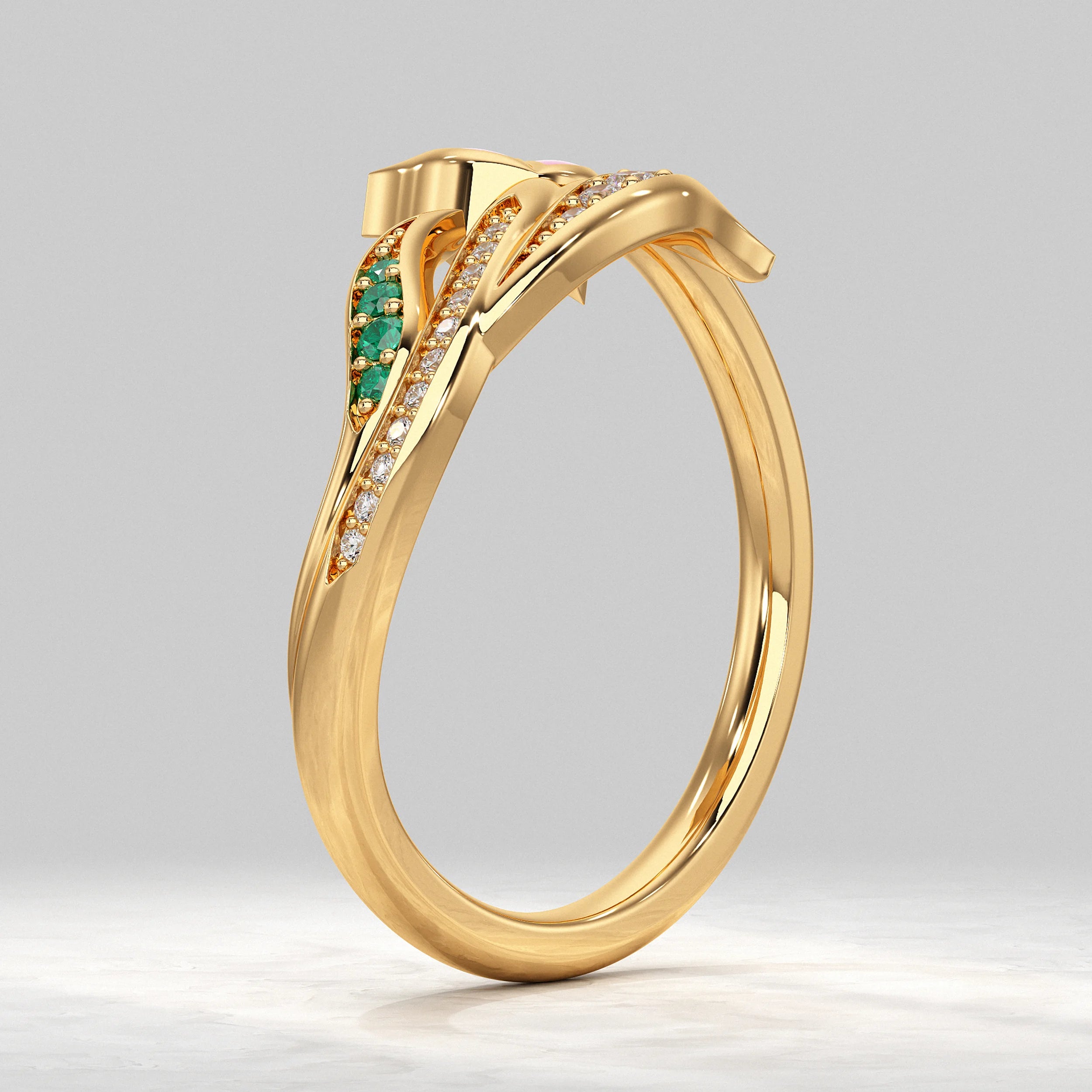 Floral Motif Lab Diamond Ring Rings