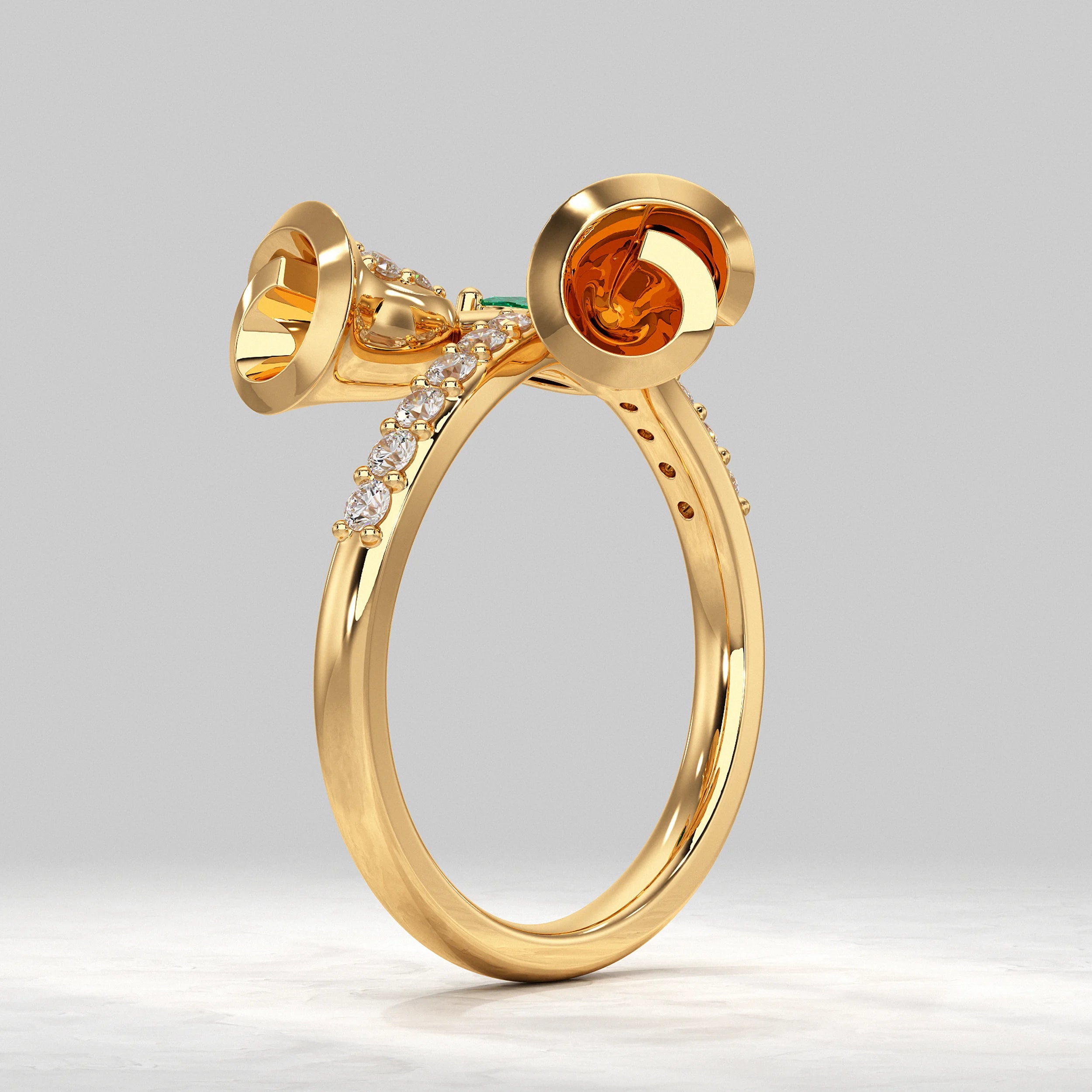 Double Bloom Pave Diamond Ring Rings
