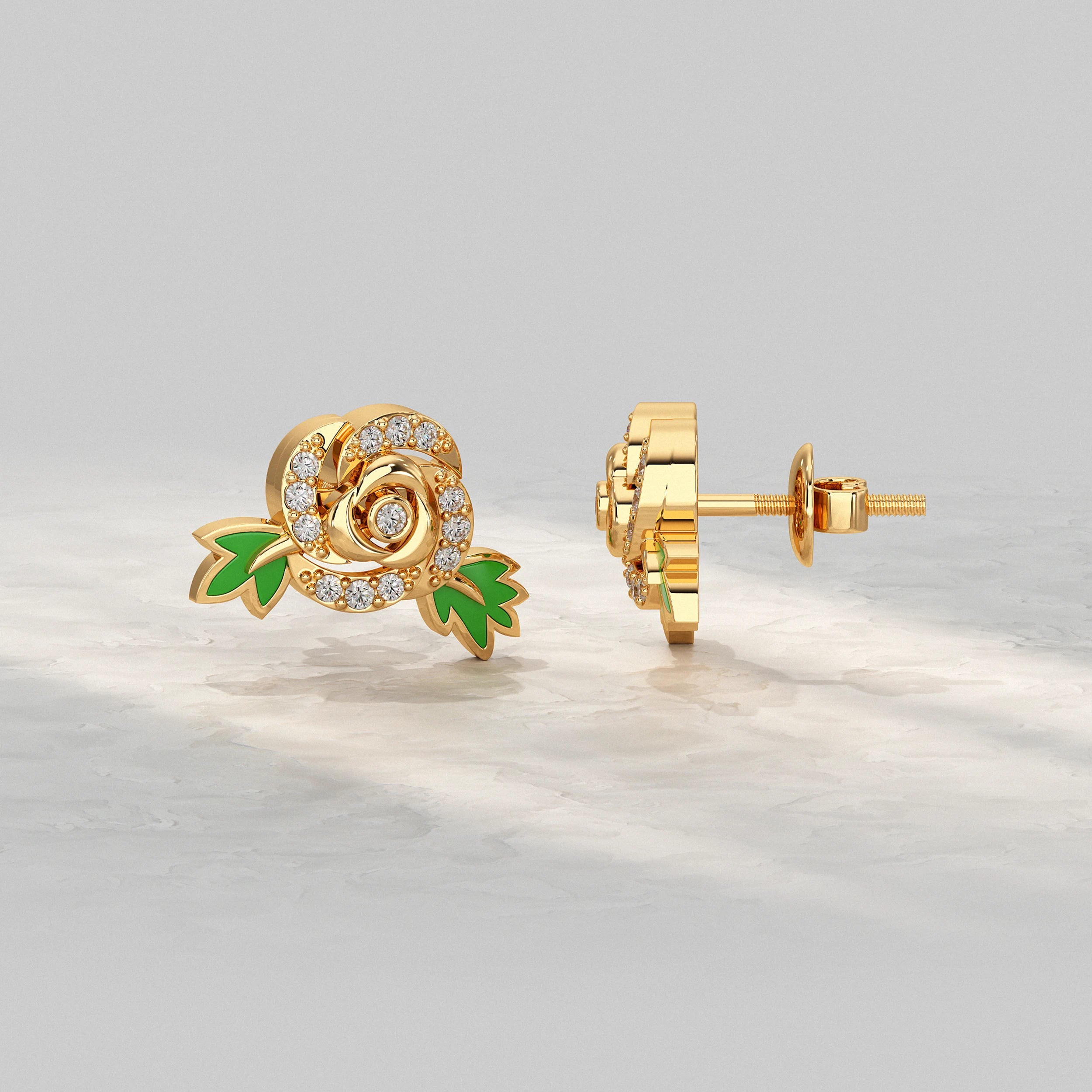 Round Cut Lab Grown Diamond Stud Earrings