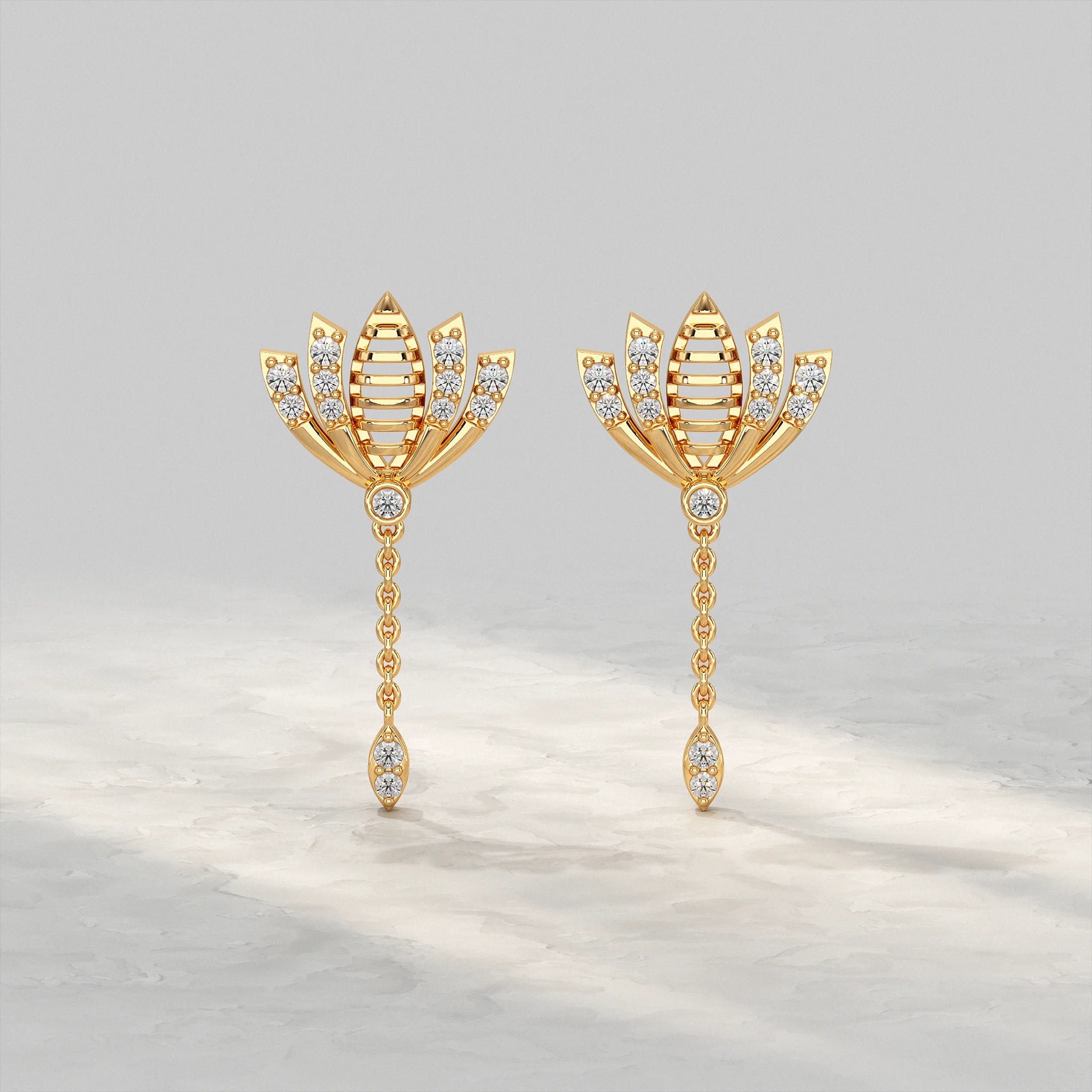 Lotus Shape Dangle Earrings Earrings