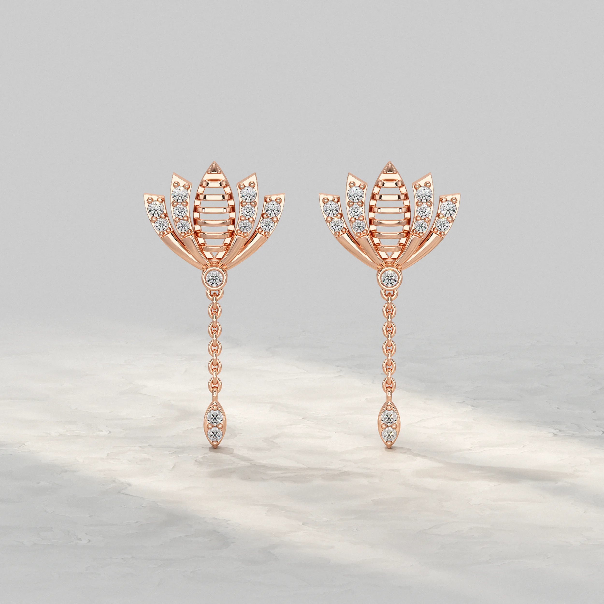 Lotus Shape Dangle Earrings Earrings