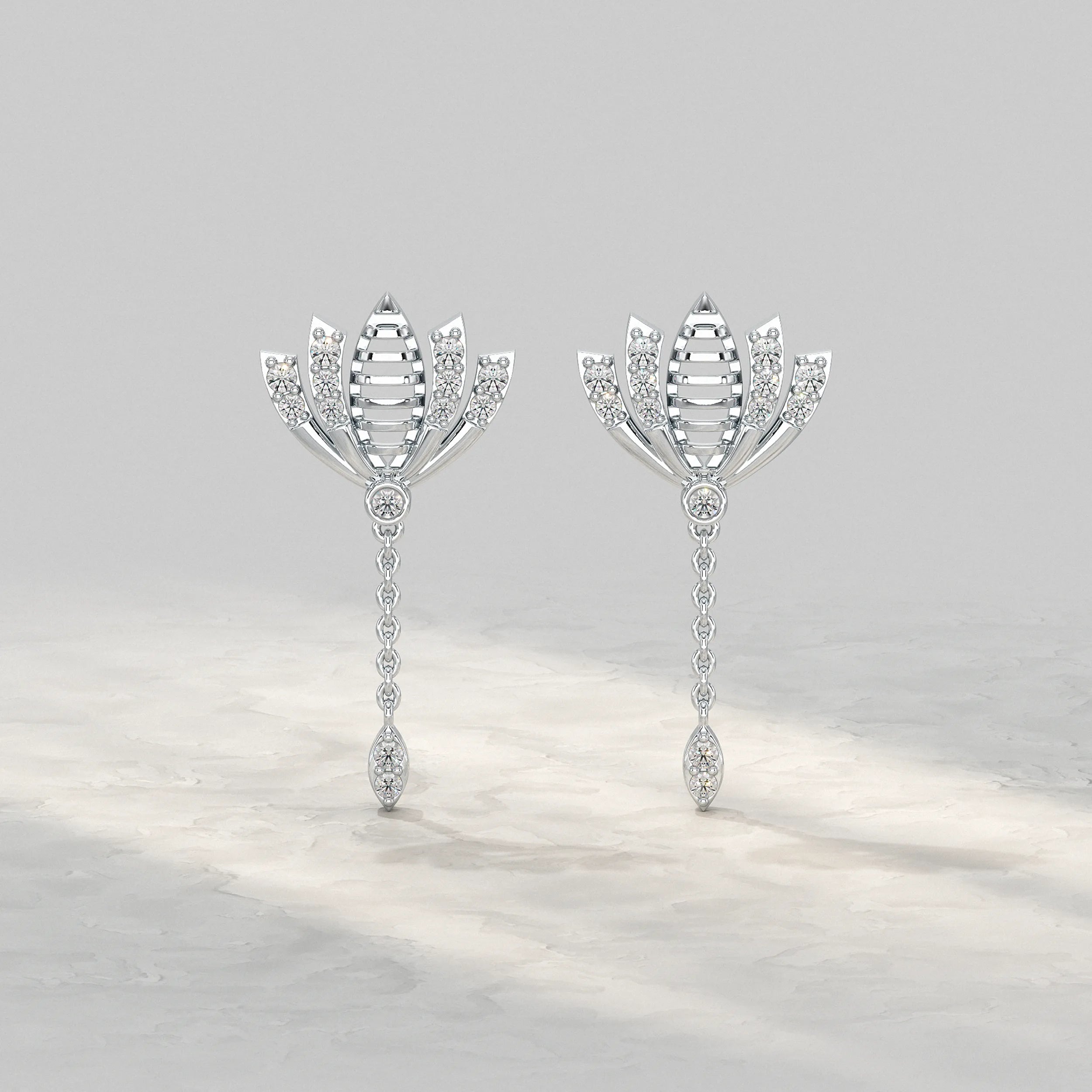 Lotus Shape Dangle Earrings Earrings