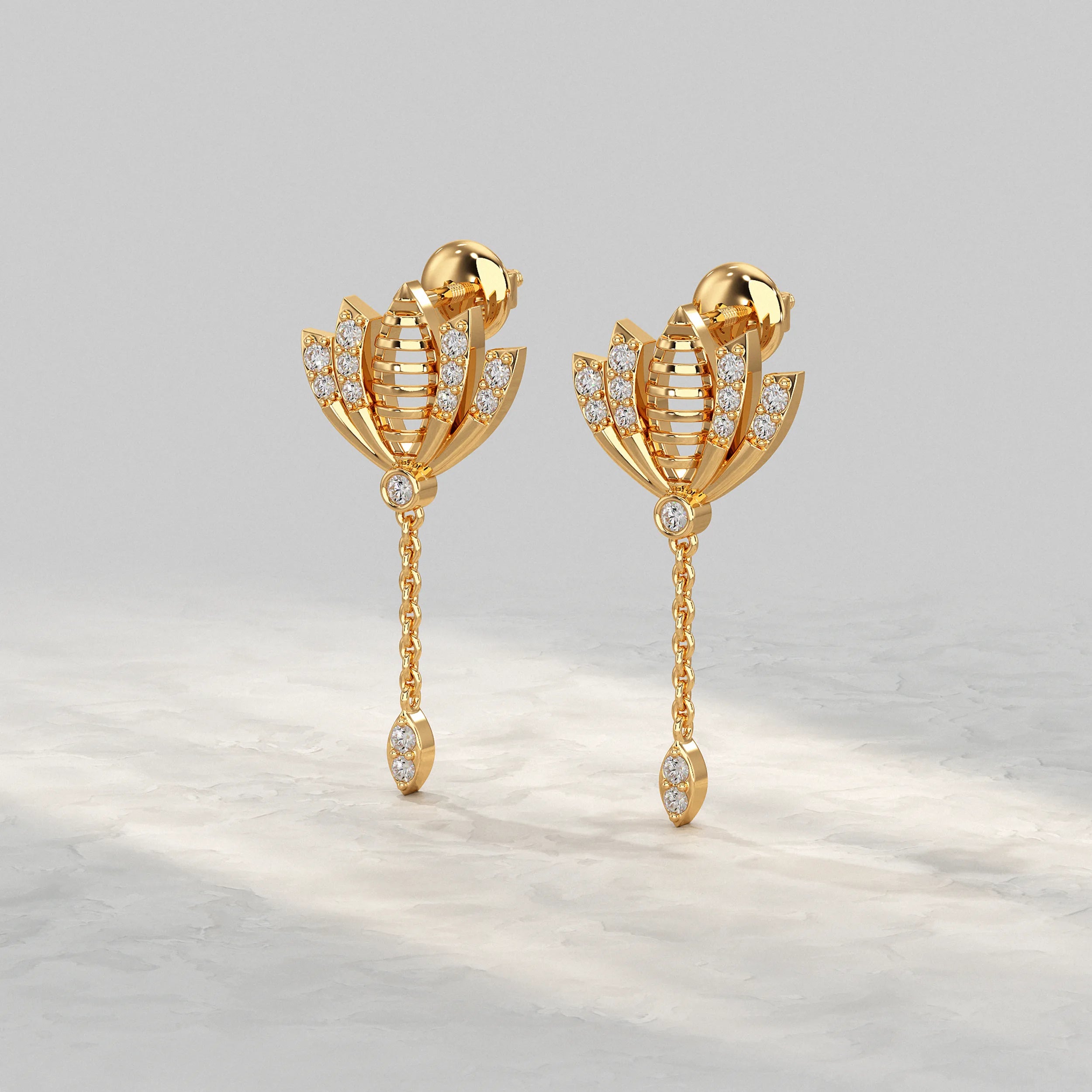 Lotus Shape Dangle Earrings Earrings