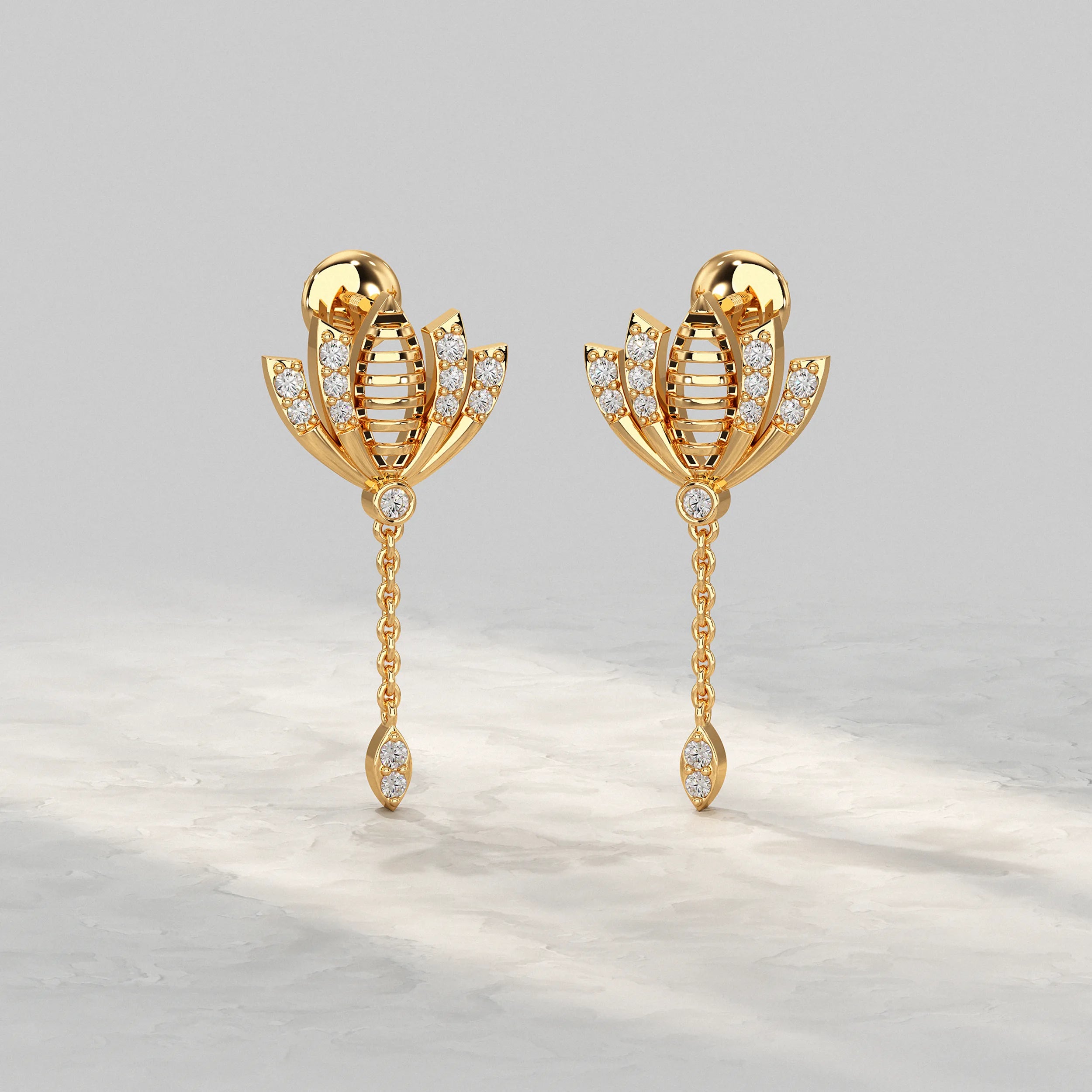 Lotus Shape Dangle Earrings Earrings