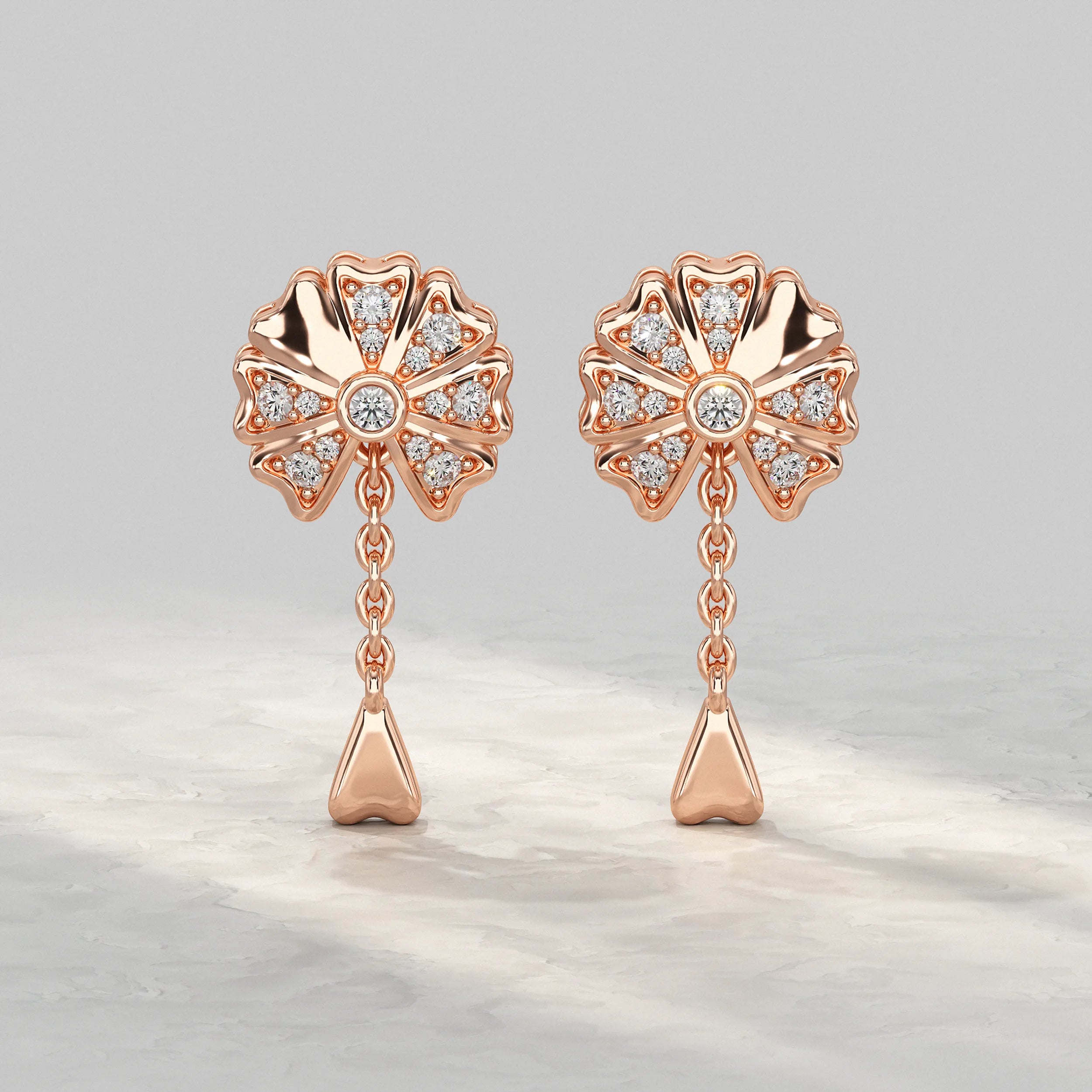 Blossom Flower Lab Diamond Dangle Earring Earrings