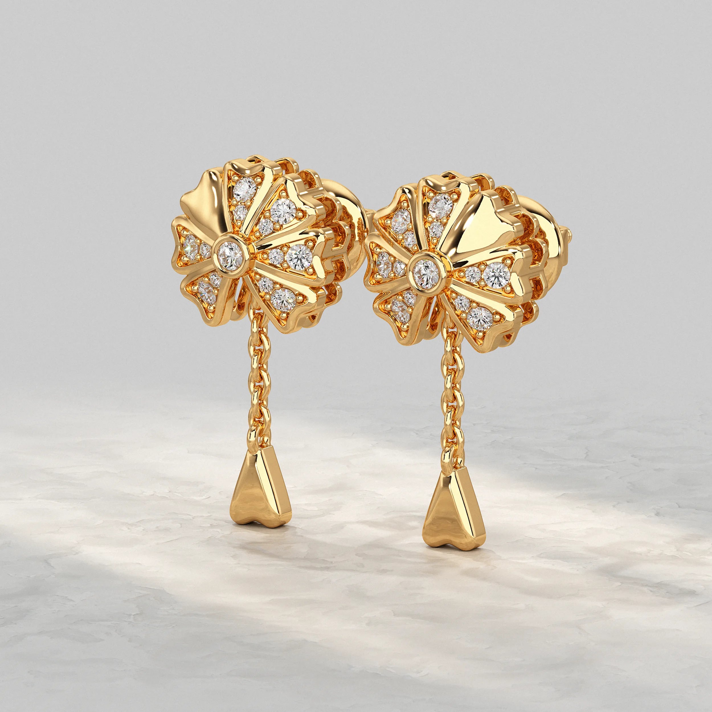 Blossom Flower Lab Diamond Dangle Earring Earrings