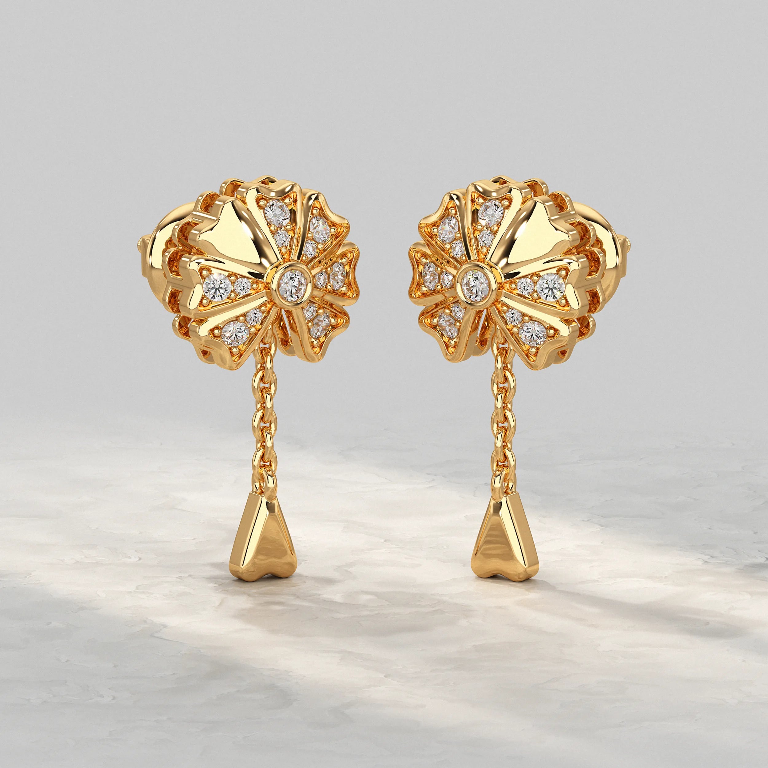 Blossom Flower Lab Diamond Dangle Earring Earrings