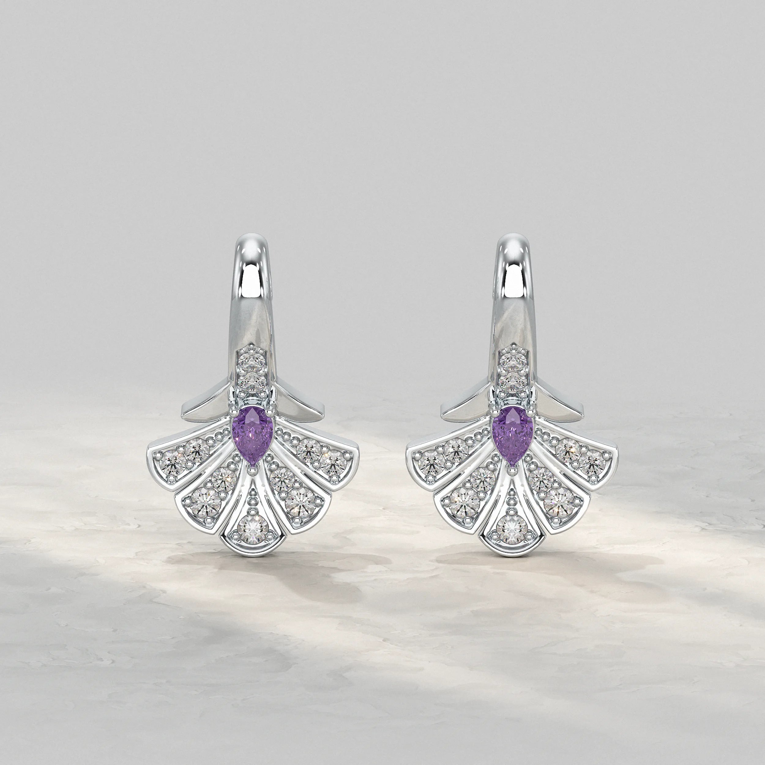 Amethyst Lab Gemstone Earrings Earrings