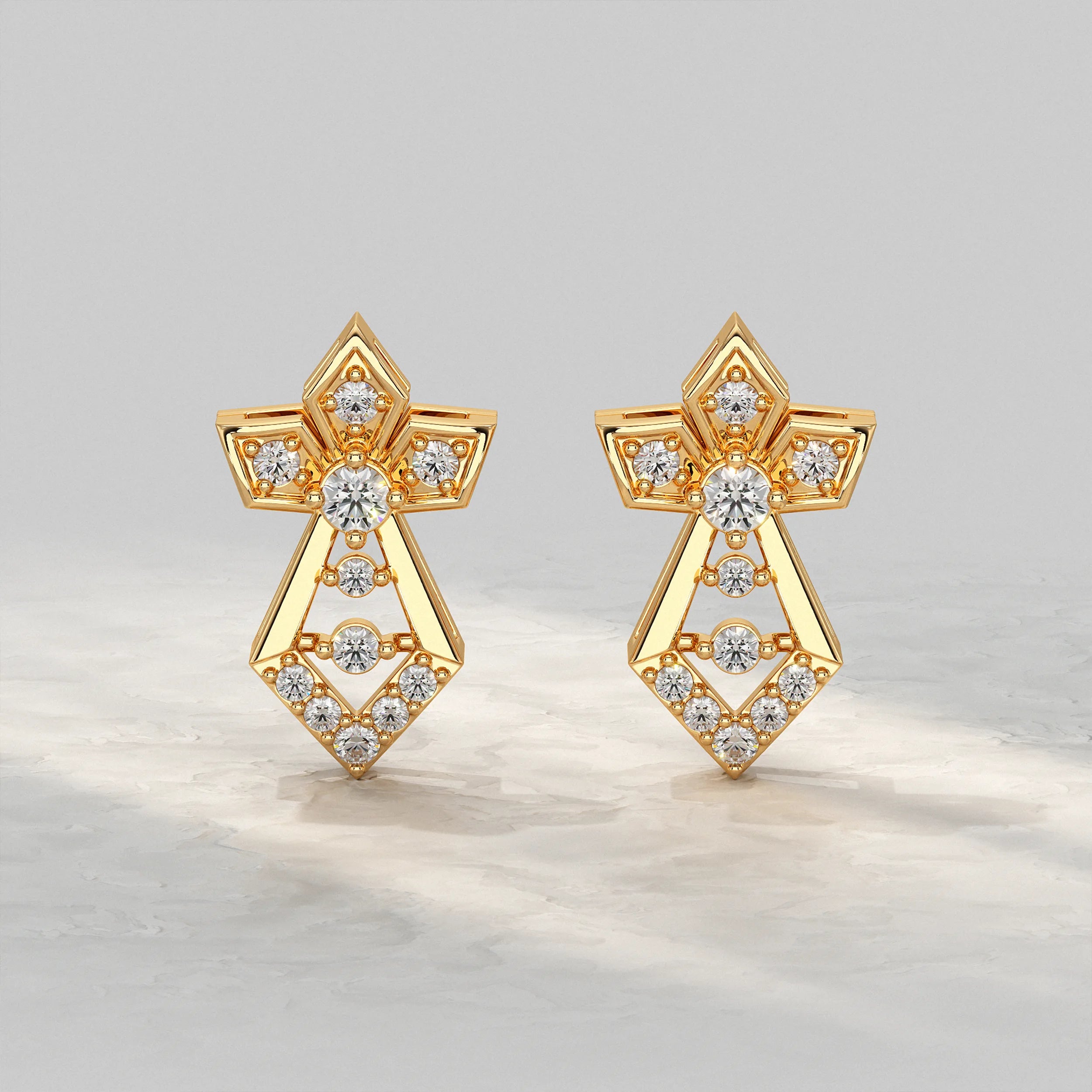 Geometric Sparkle Diamond-Stud Earring Earrings