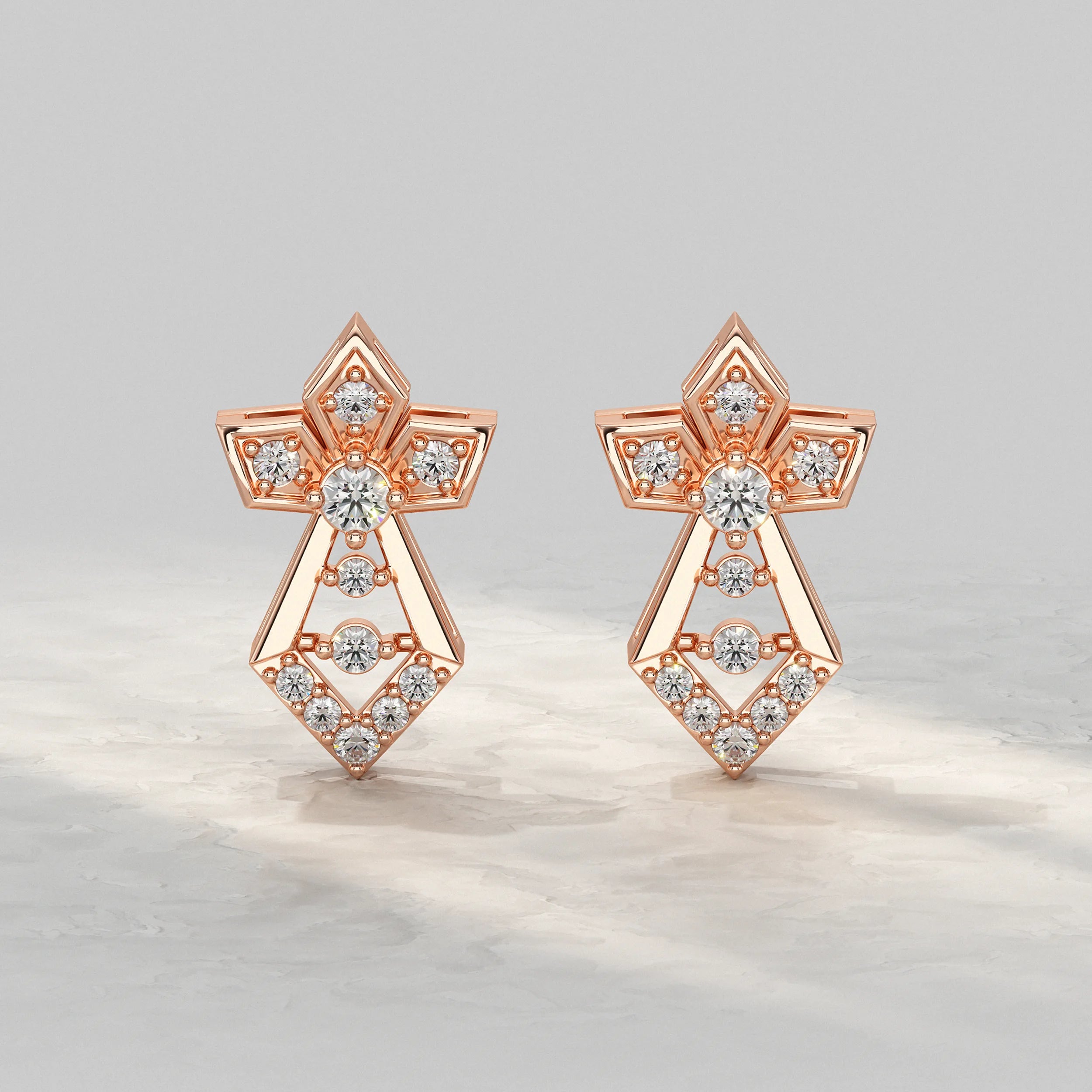 Geometric Sparkle Diamond-Stud Earring Earrings
