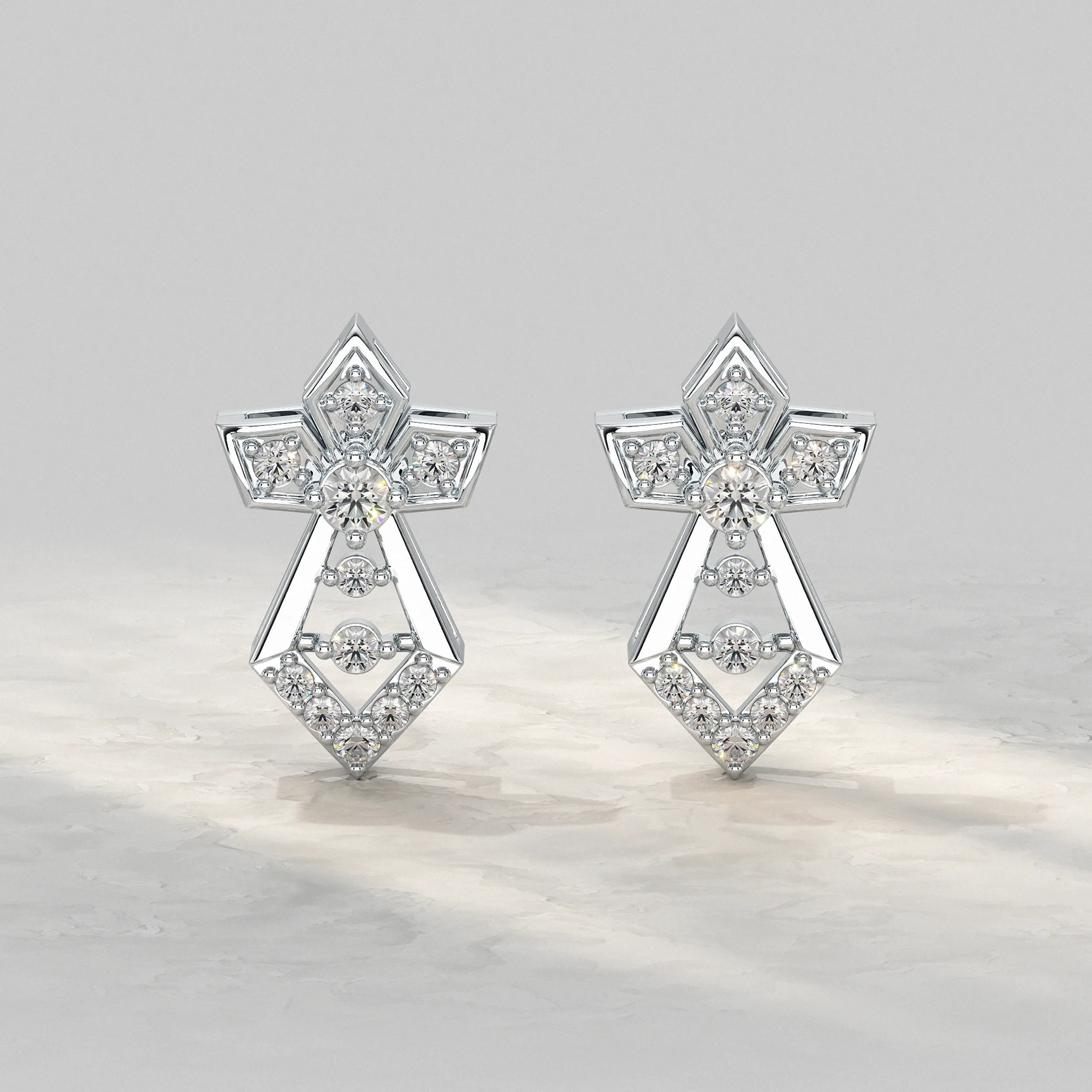 Geometric Sparkle Diamond-Stud Earring Earrings