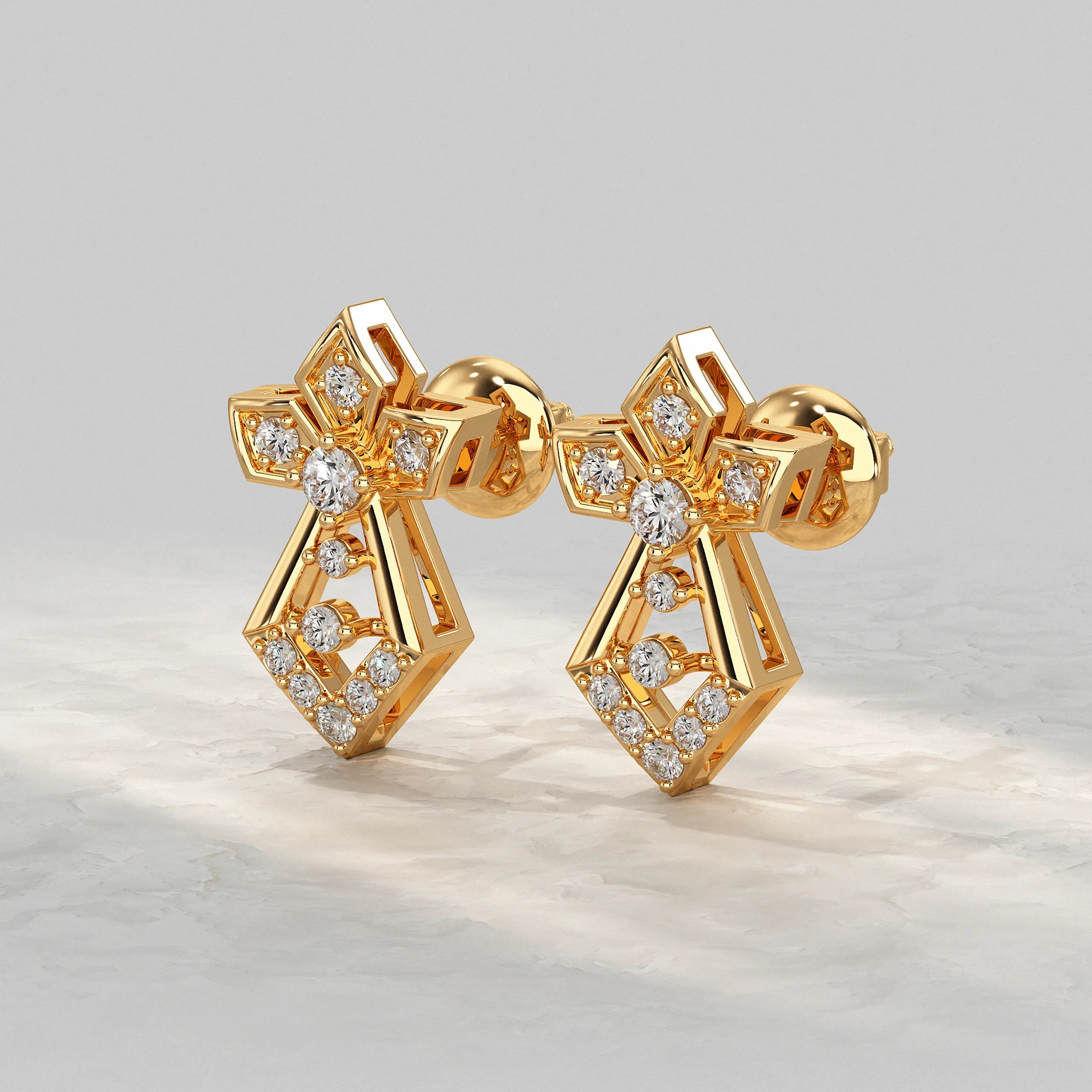 Geometric Sparkle Diamond-Stud Earring Earrings