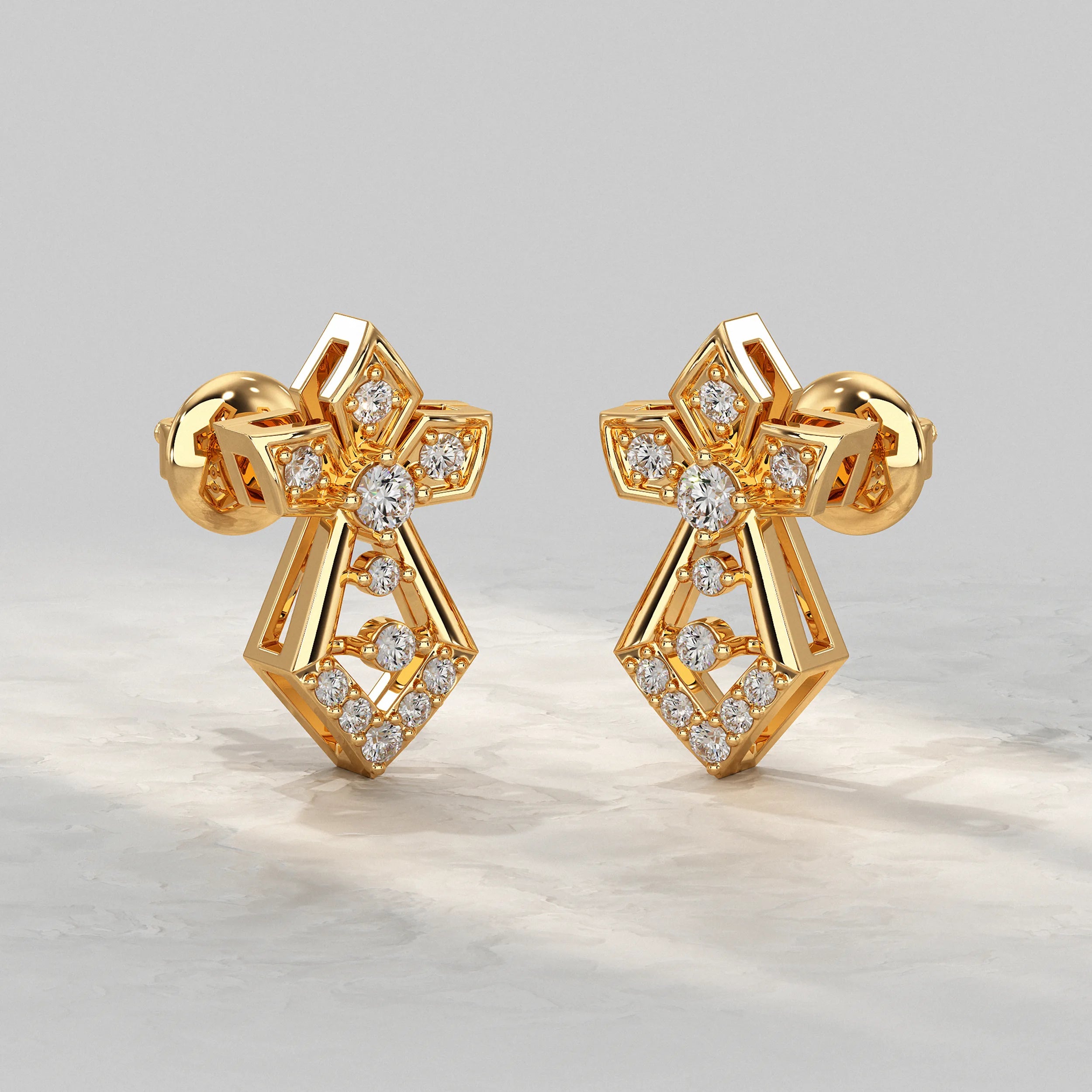 Geometric Sparkle Diamond-Stud Earring Earrings