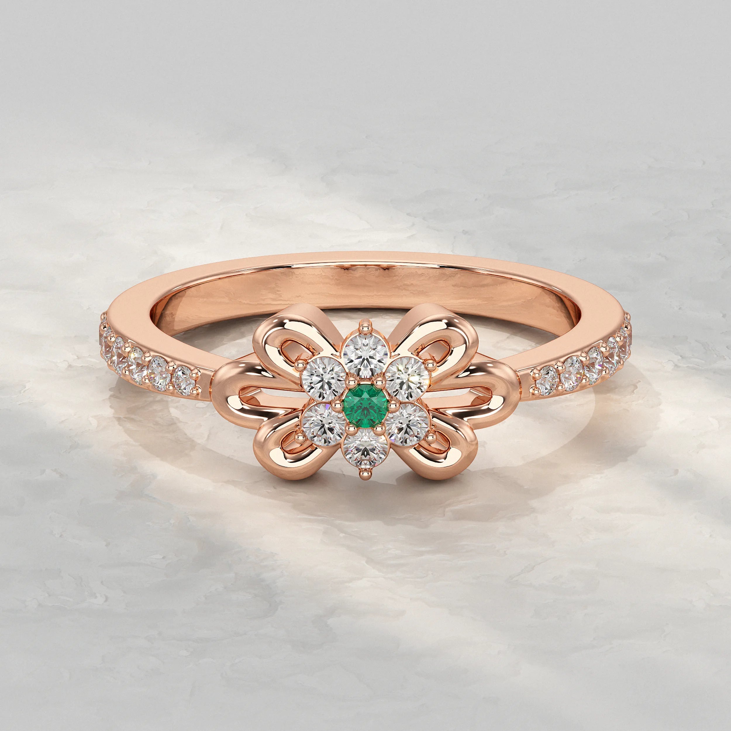Floral Shape Diamond Ring Rings