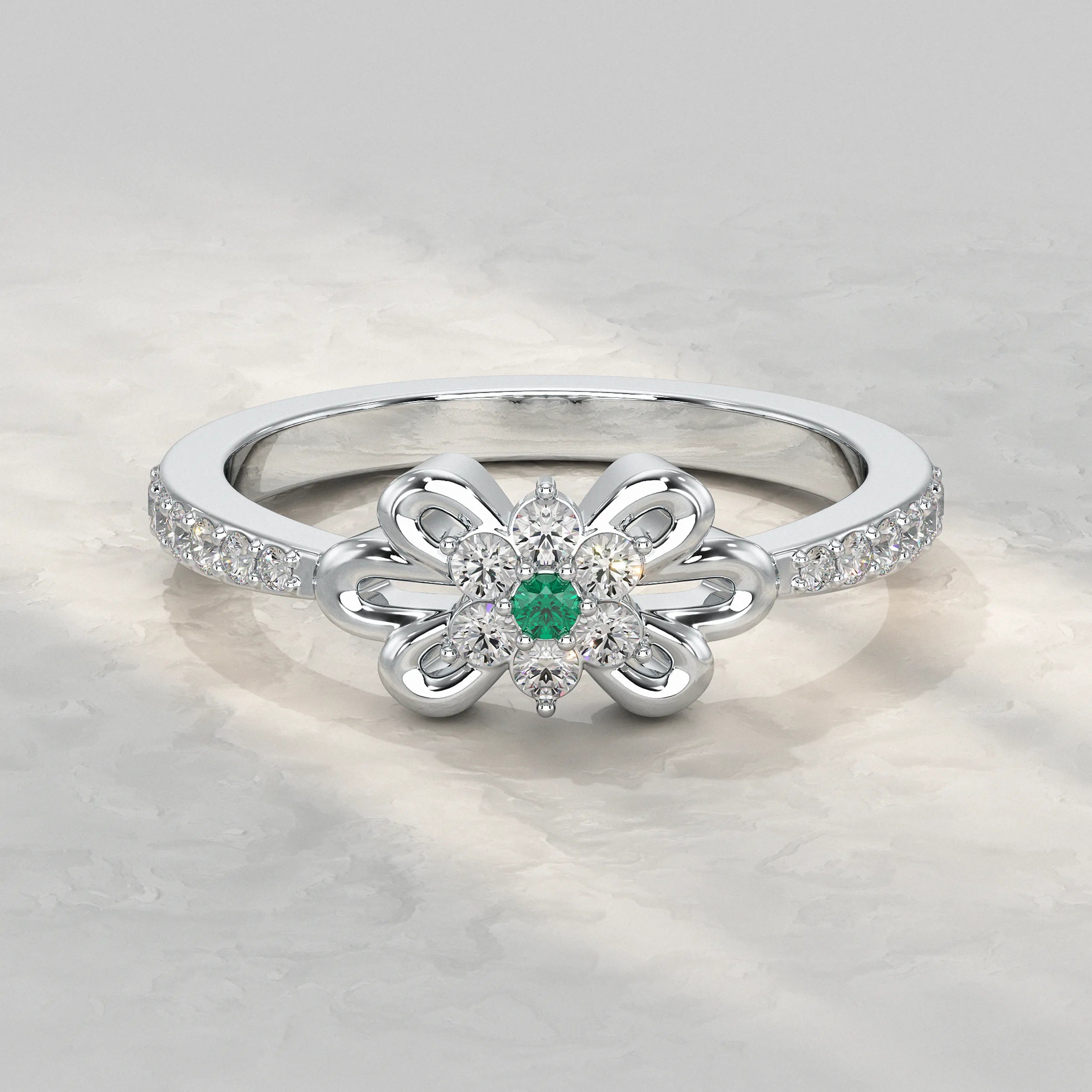 Floral Shape Diamond Ring Rings