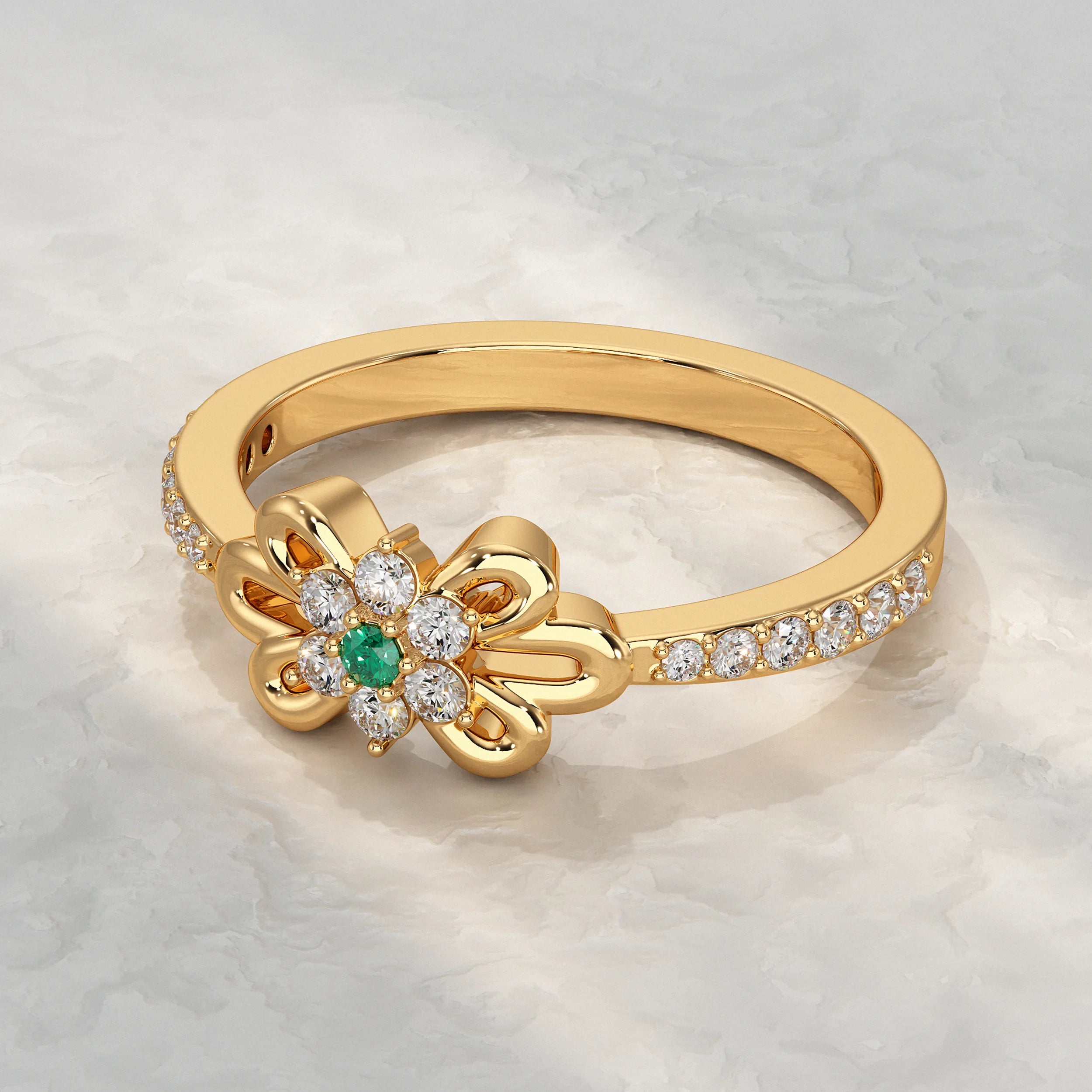 Floral Shape Diamond Ring Rings