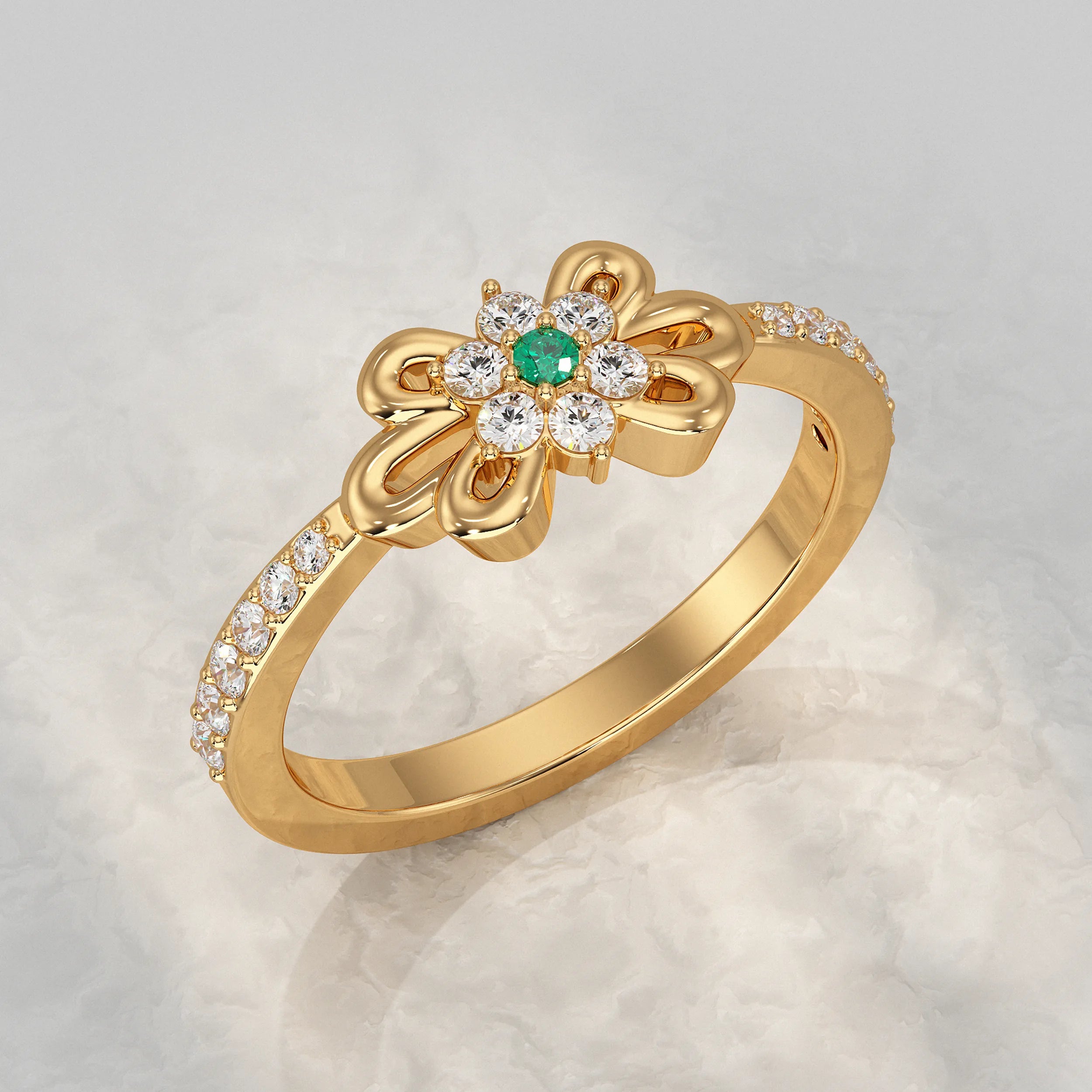 Floral Shape Diamond Ring Rings