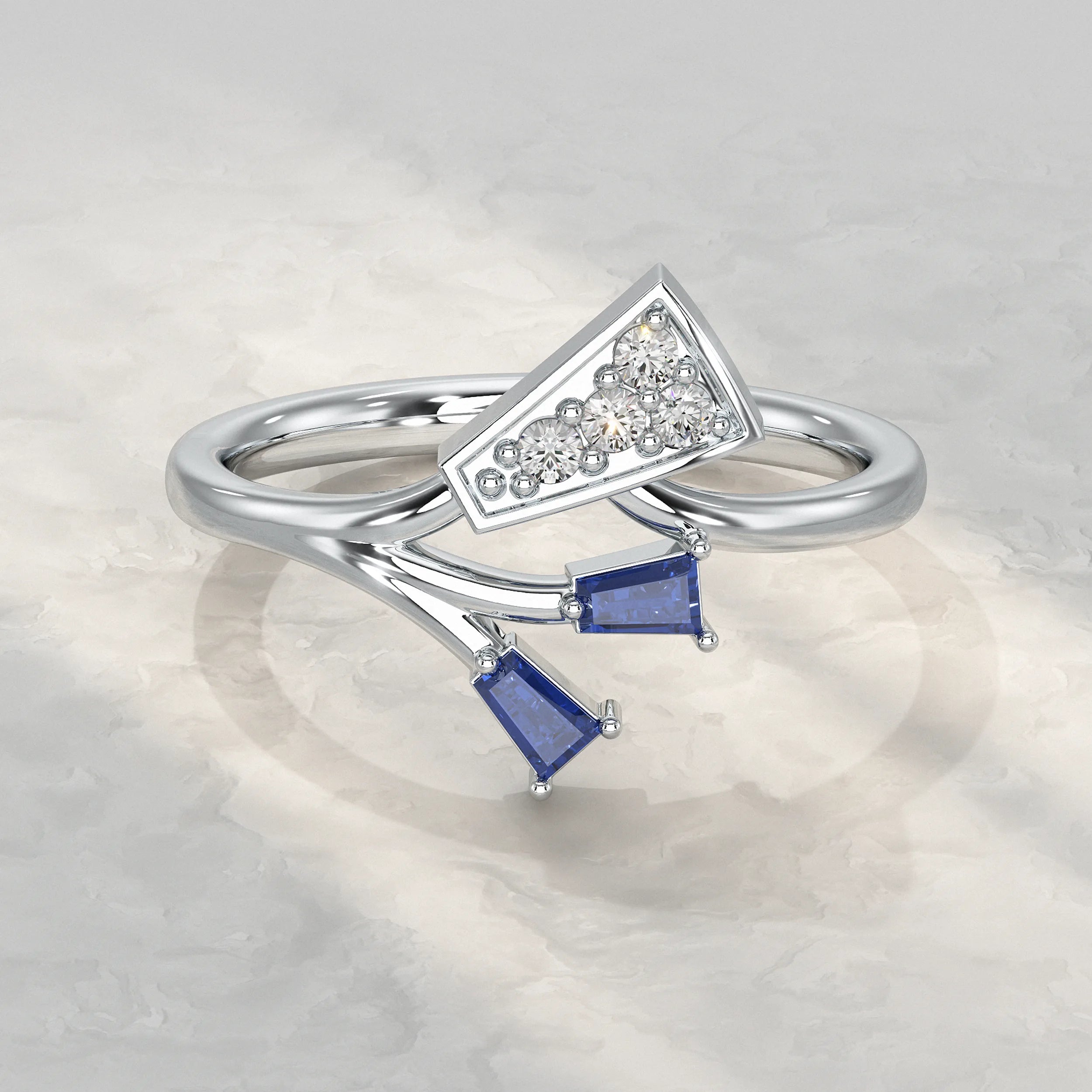 Tapered Baguette Lab Gemstone Wedding Band Rings