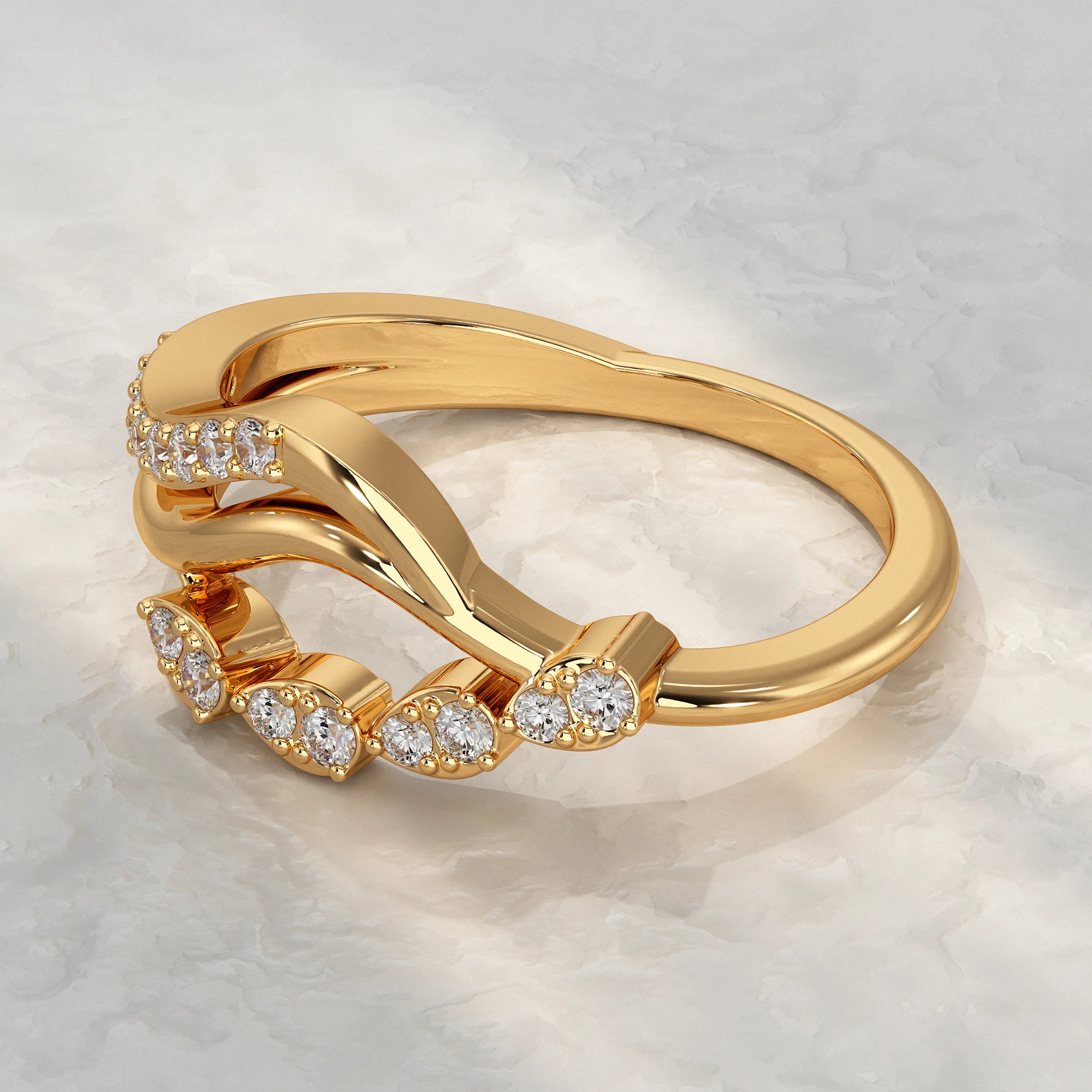 Waves Elegance Diamond Ring Rings