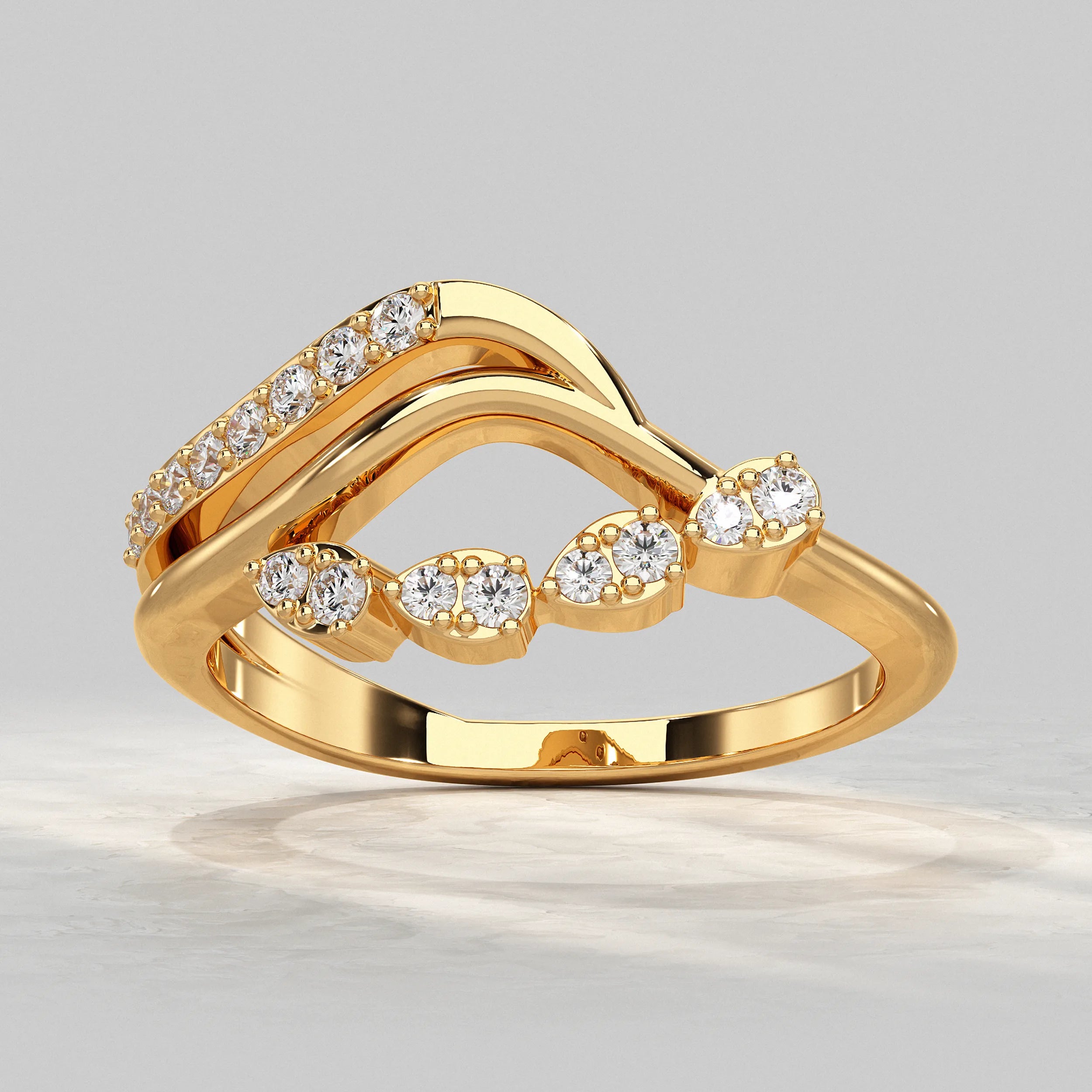 Waves Elegance Diamond Ring Rings