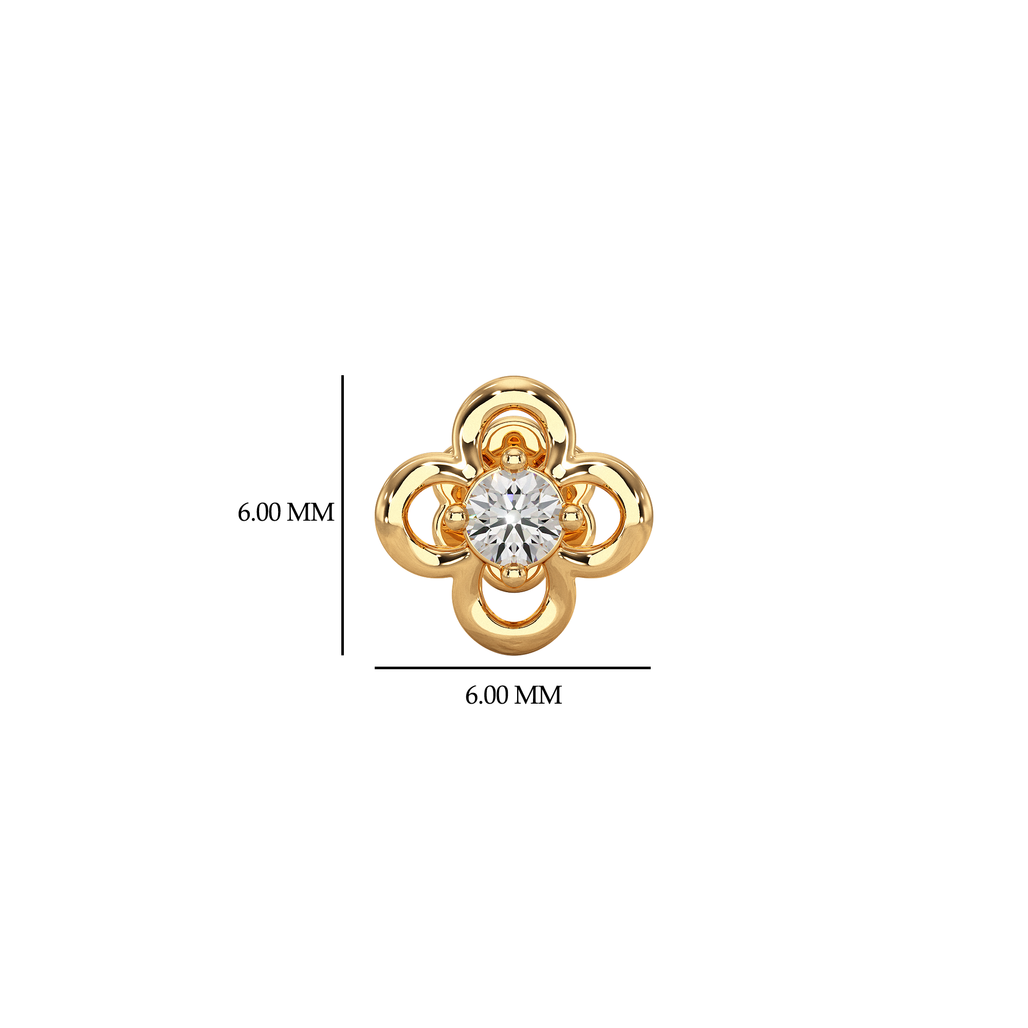 Solitaire Round Diamond Nose Pin Nose Pin