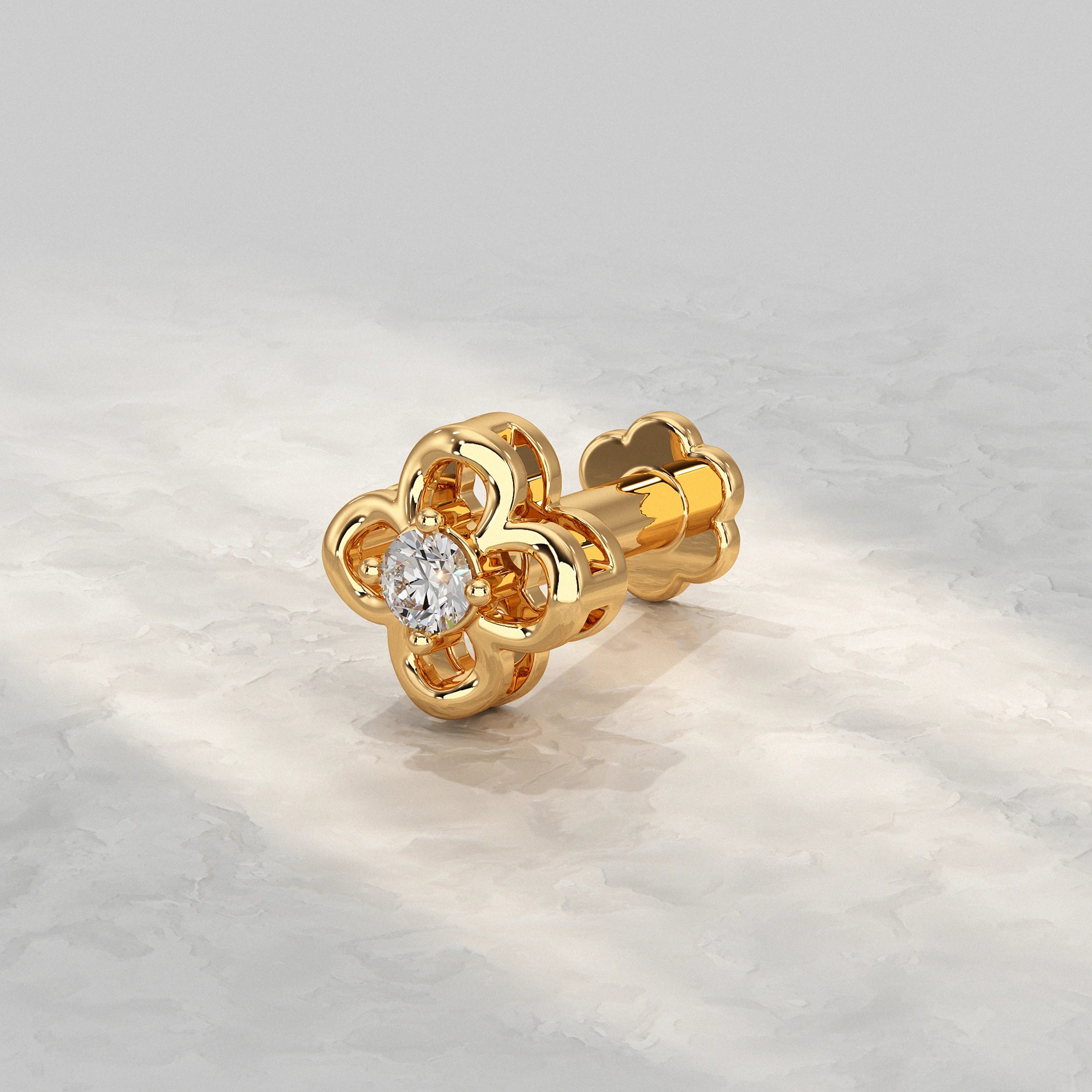 Solitaire Round Diamond Nose Pin Nose Pin
