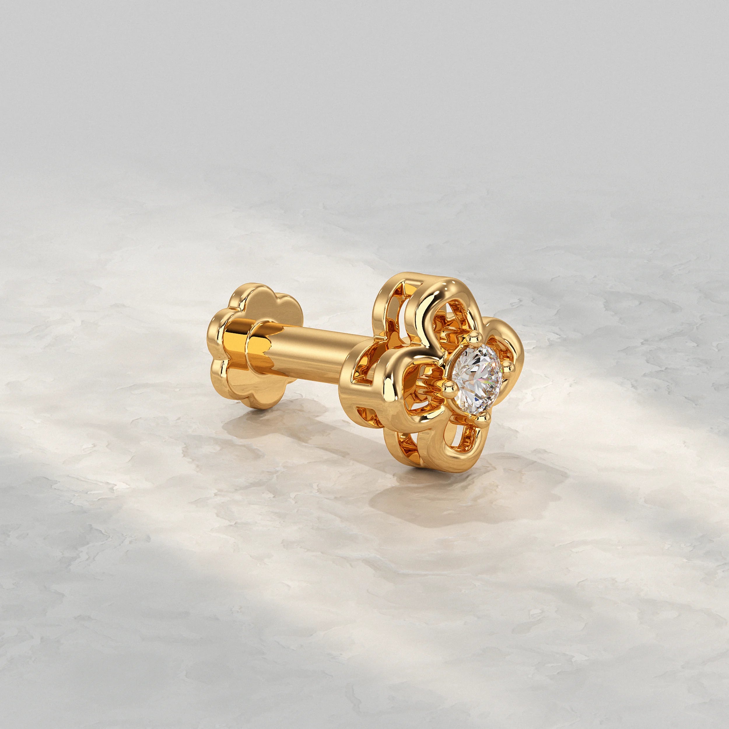 Solitaire Round Diamond Nose Pin Nose Pin