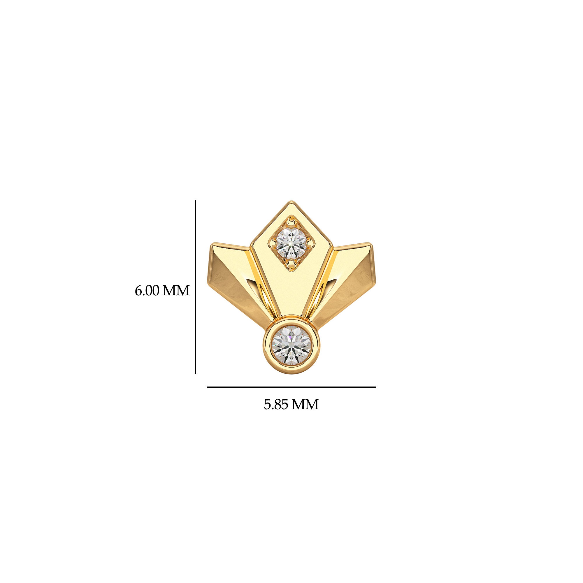 Crown Prism Diamond Nose Pin Nose Pin