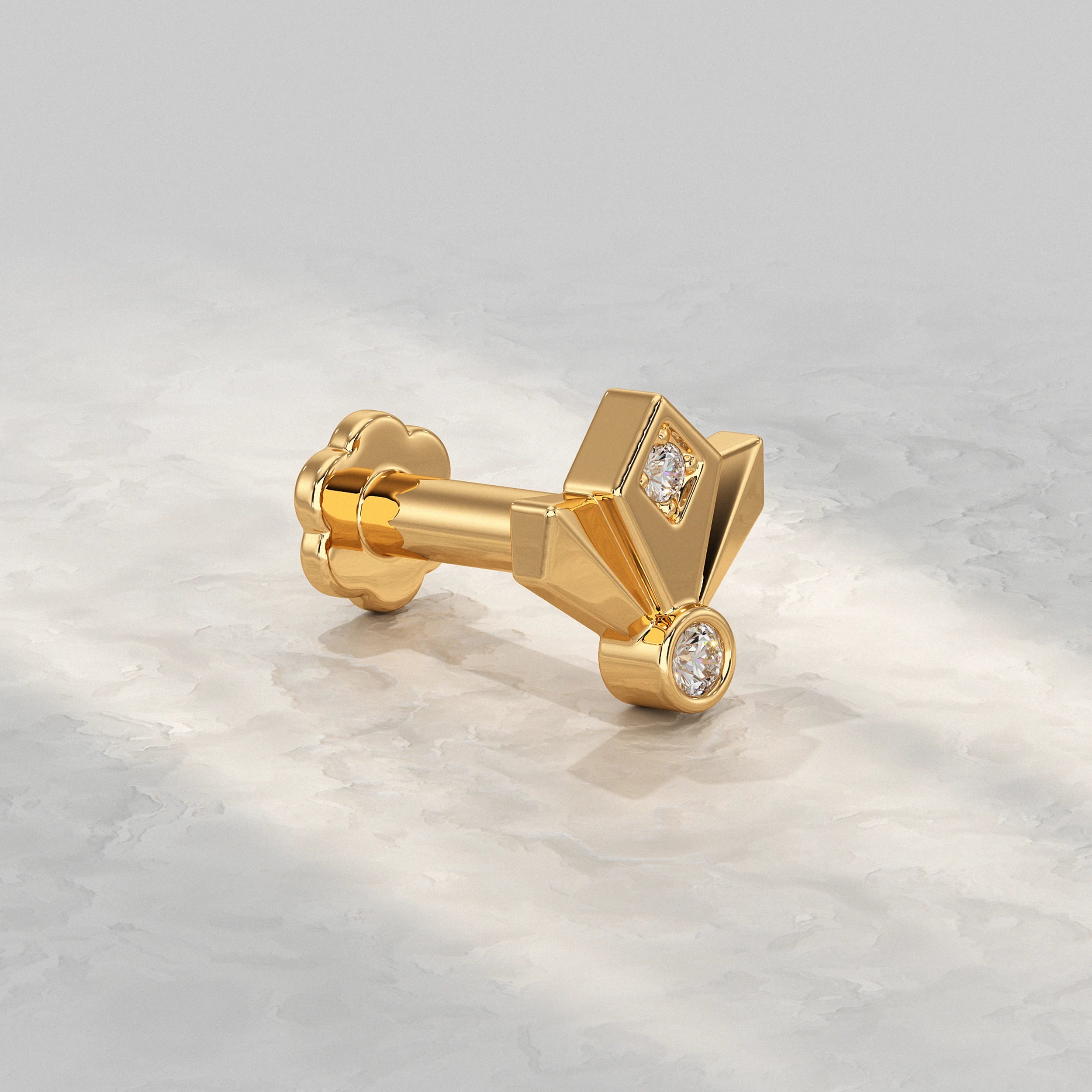 Crown Prism Diamond Nose Pin Nose Pin