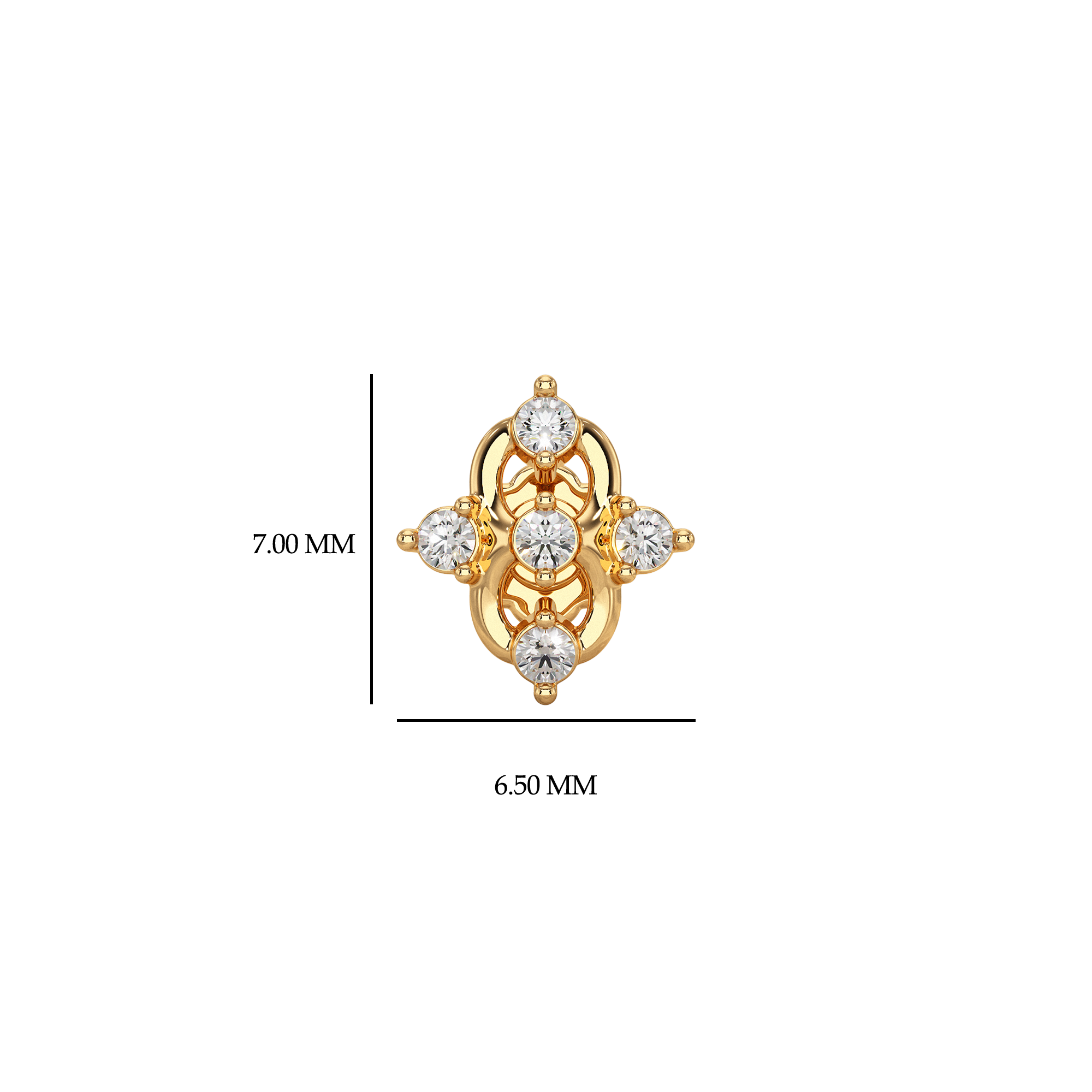 Round Cluster Diamond Nose Pin Nose Pin